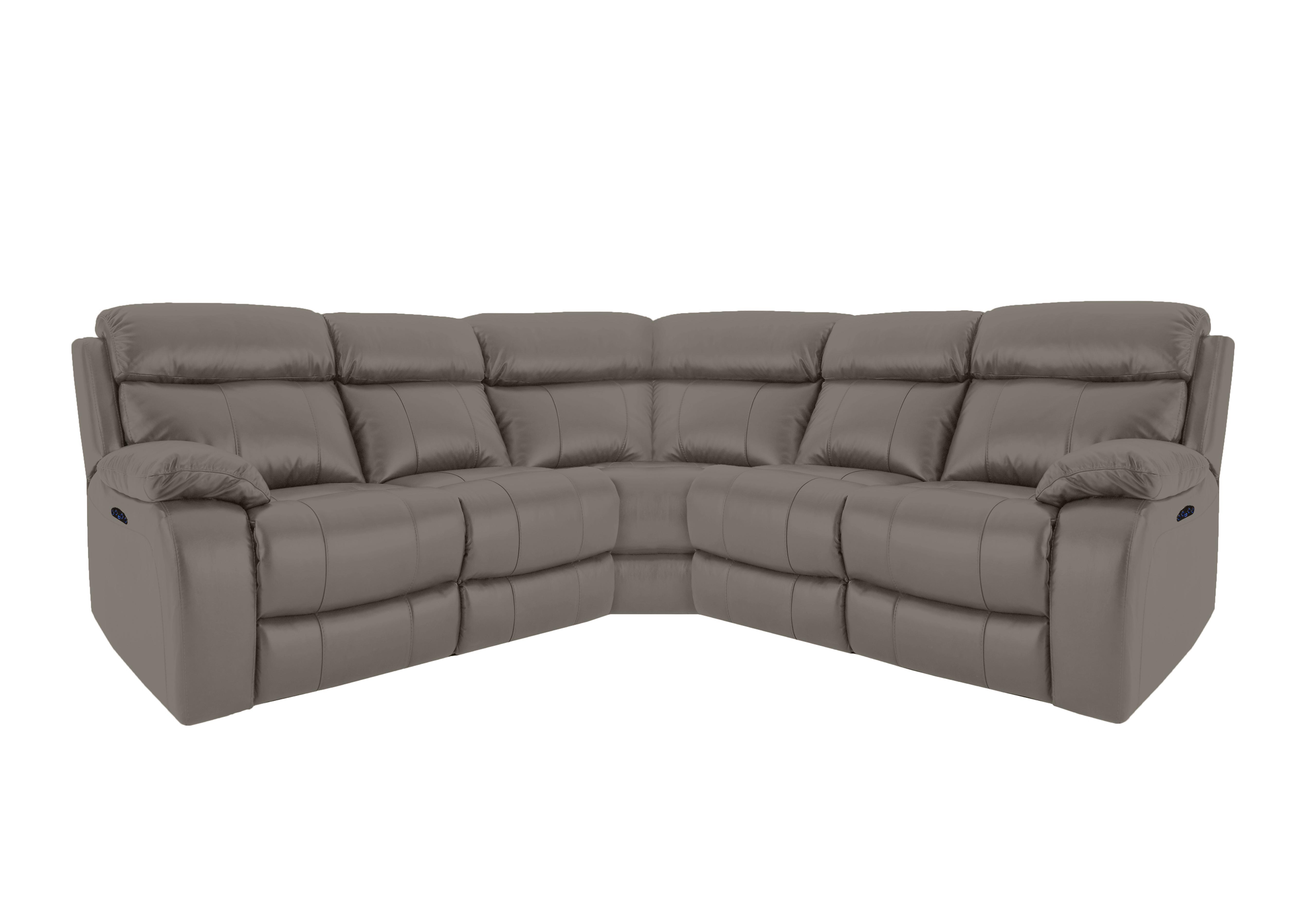 Moreno Leather Power Recliner Corner Sofa with Power Headrests in Nw-042e Elephant on Furniture Village
