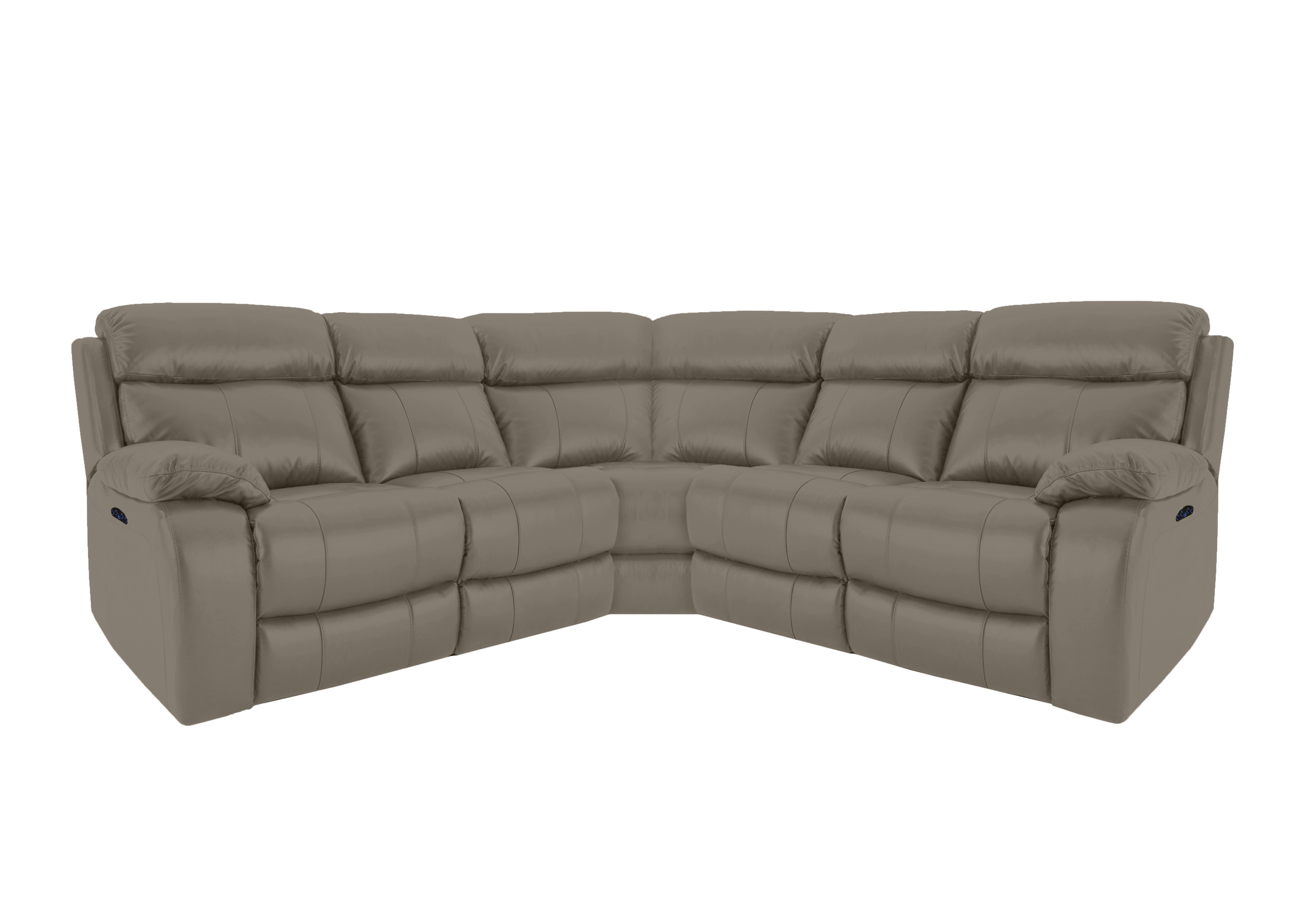 Moreno Leather Power Recliner Corner Sofa with Power Headrests in Nw-513e Bark on Furniture Village