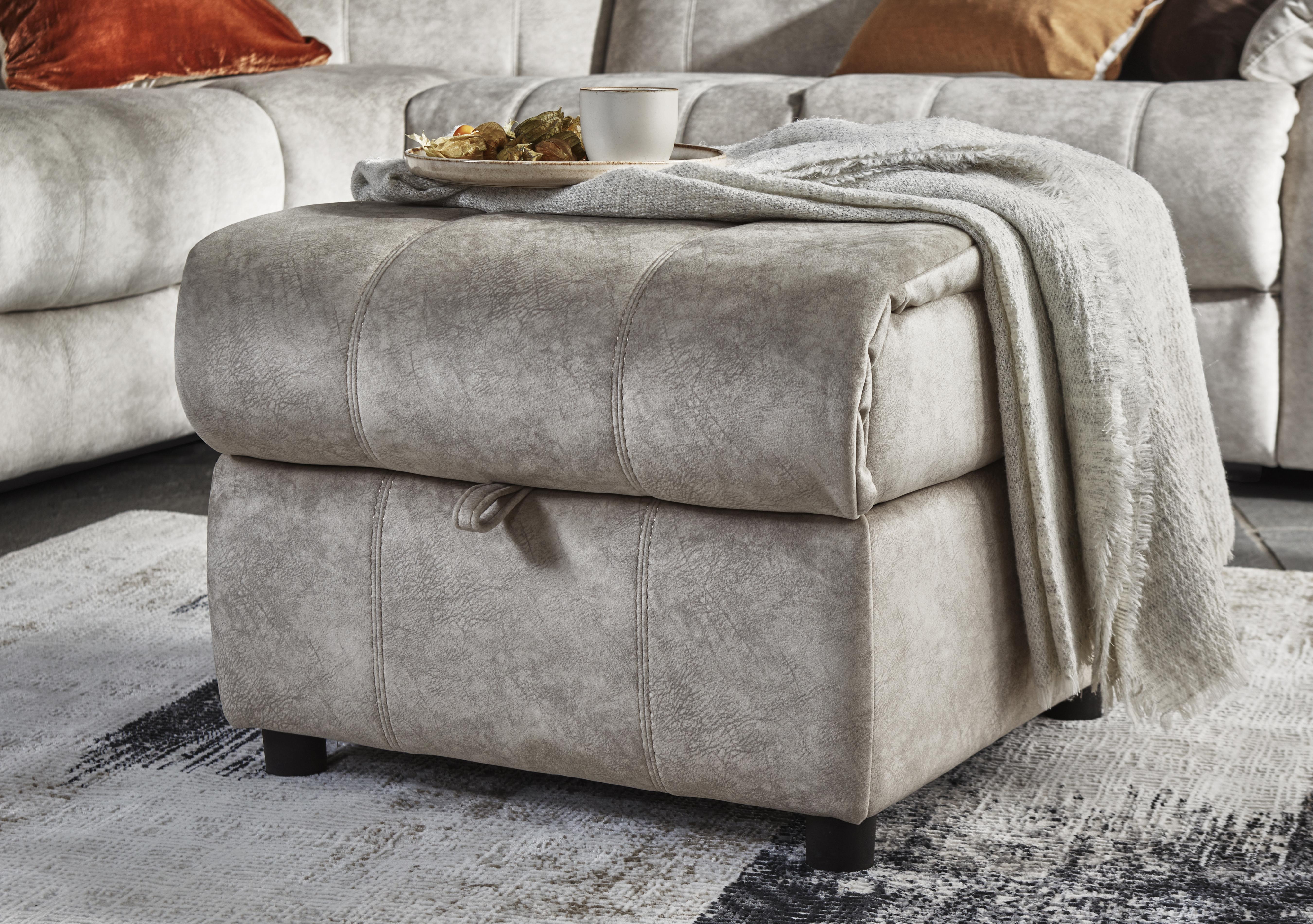 Moreno Fabric Storage Footstool in  on Furniture Village