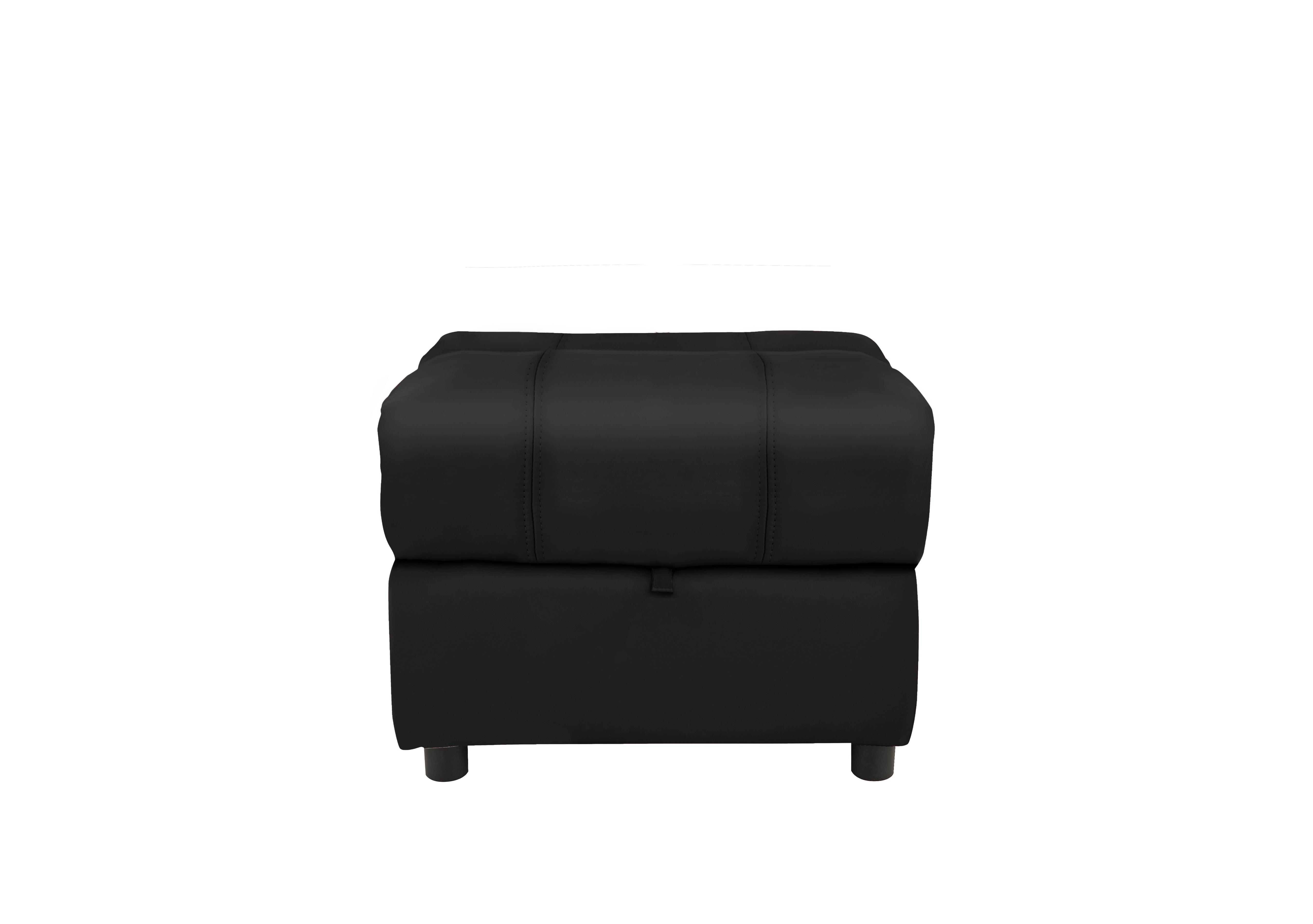 Moreno Leather Storage Footstool in An-671b Black on Furniture Village