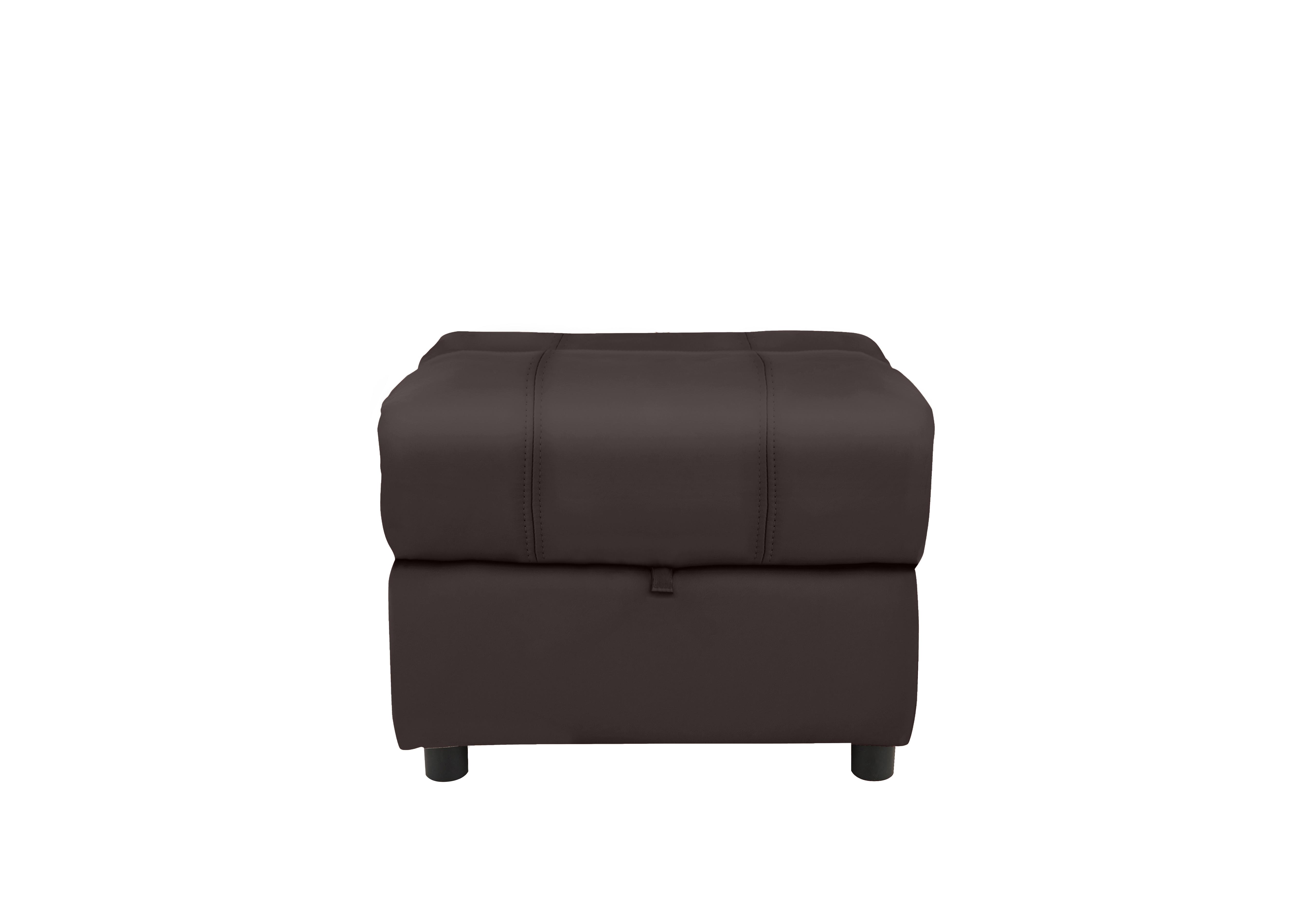 Moreno Leather Storage Footstool in An-727b Dark Brown on Furniture Village