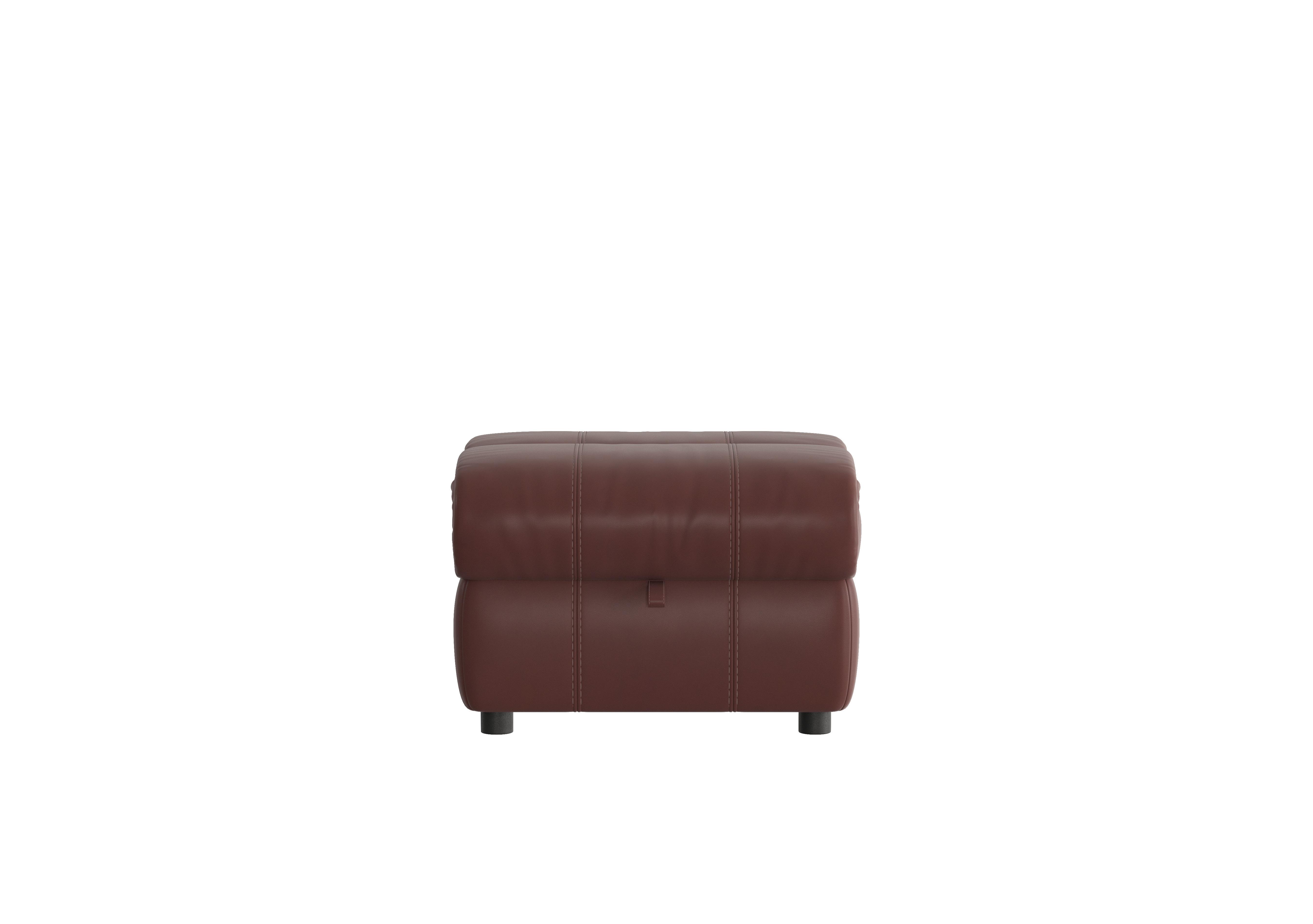 Moreno Leather Storage Footstool in An-751b Burgundy on Furniture Village