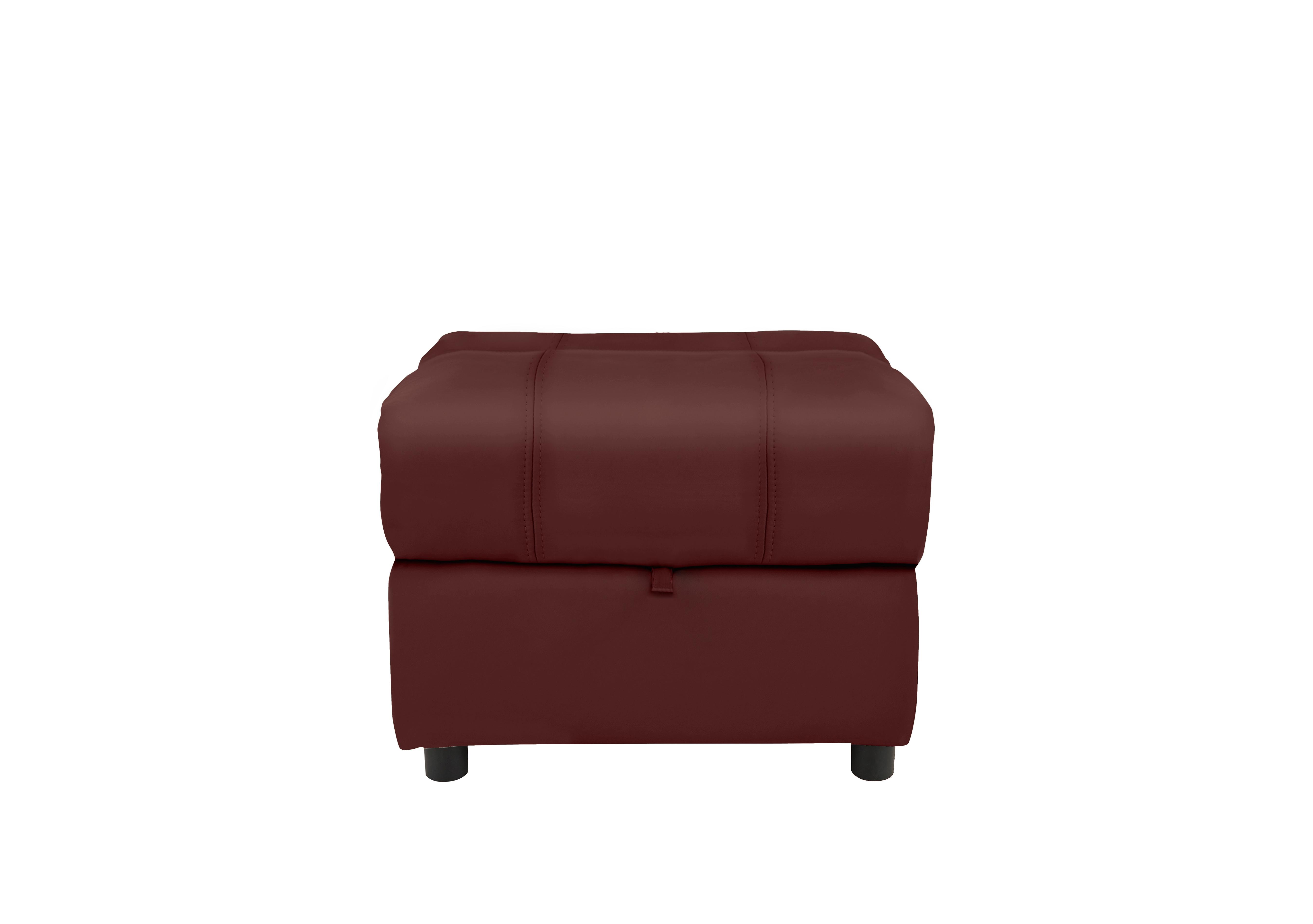 Moreno Leather Storage Footstool in An-751b Burgundy on Furniture Village