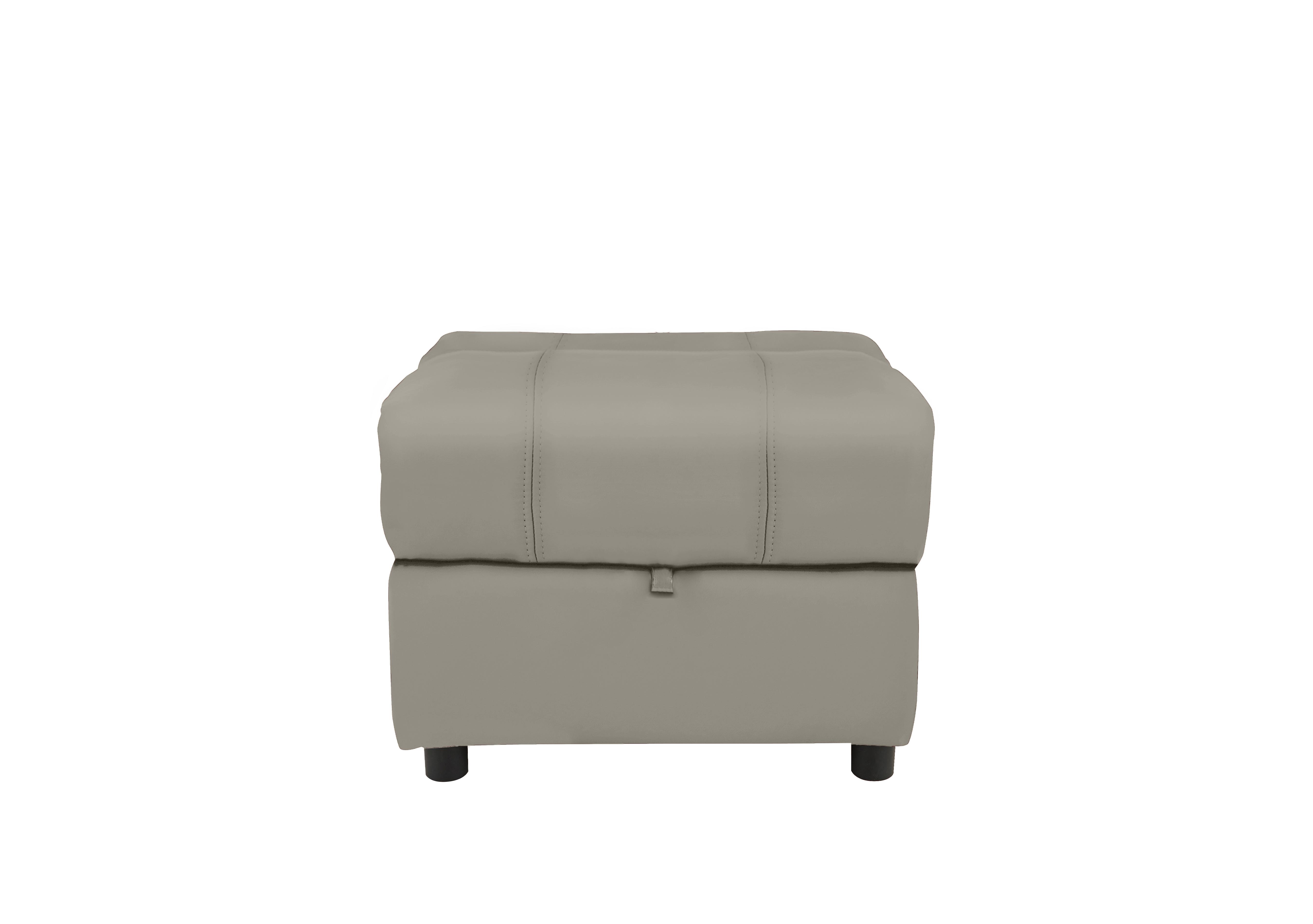 Moreno Leather Storage Footstool in An-946b Silver Grey on Furniture Village