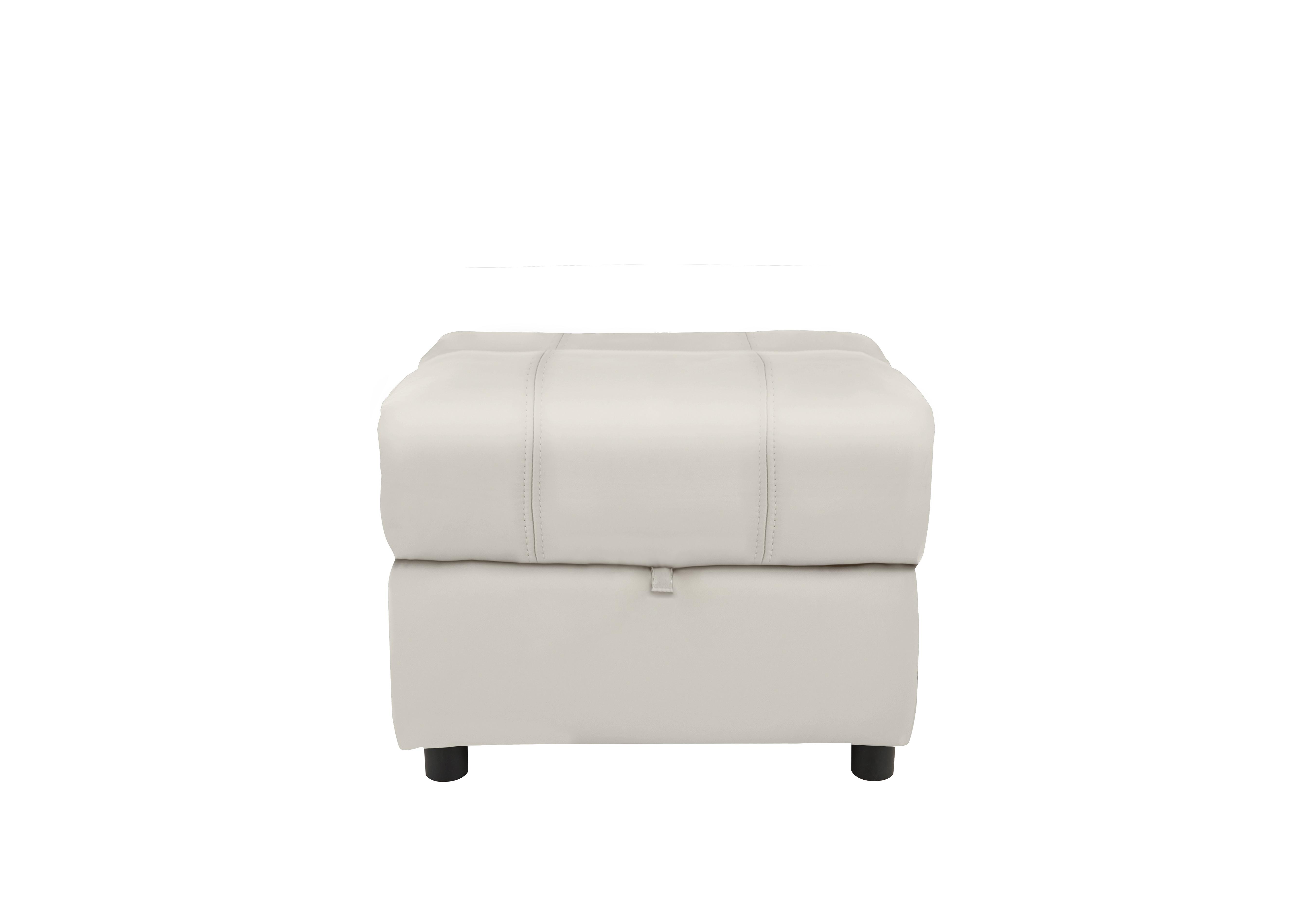Moreno Leather Storage Footstool in Bv-156e Frost on Furniture Village