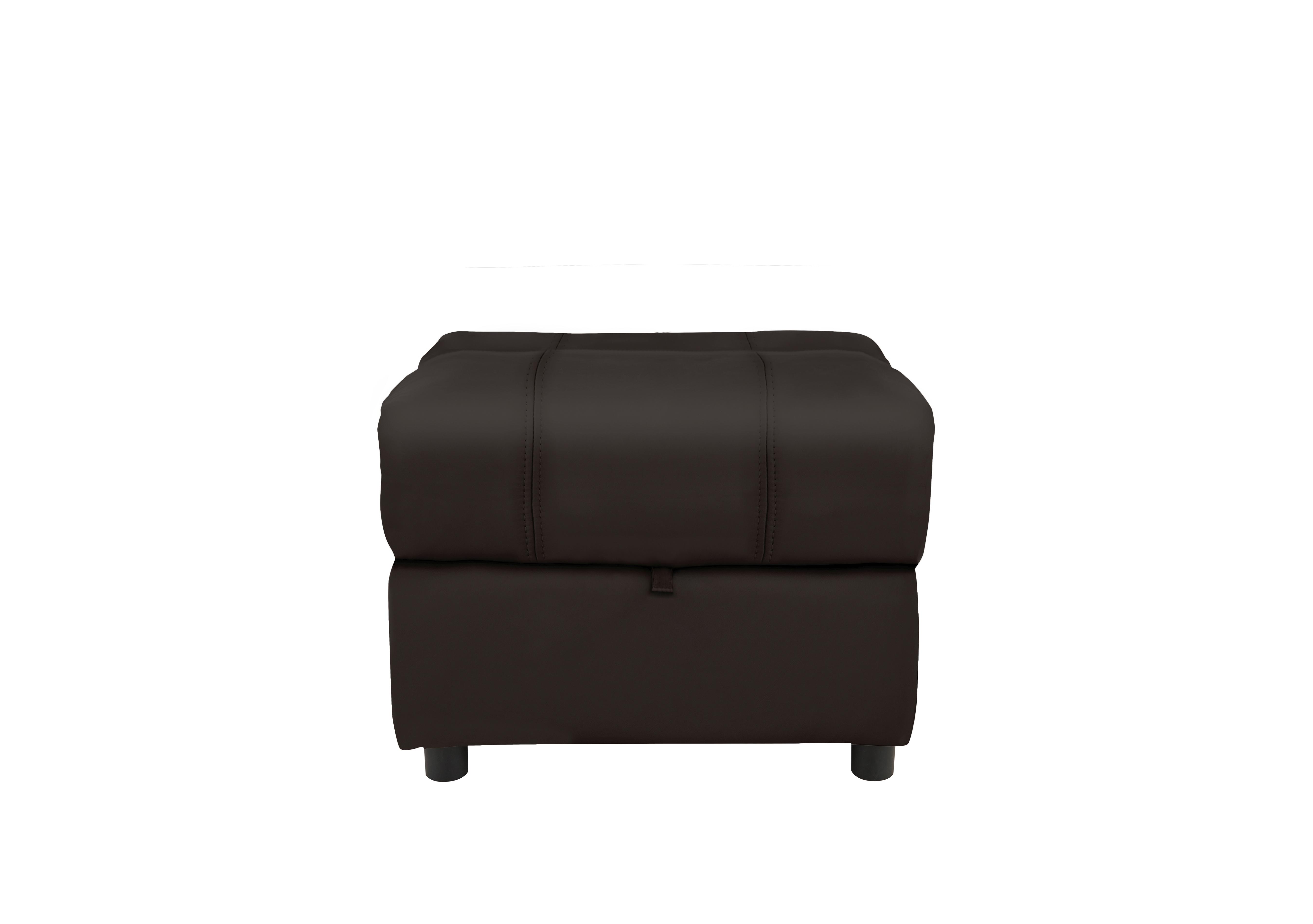 Moreno Leather Storage Footstool in Bv-1748 Dark Chocolate on Furniture Village