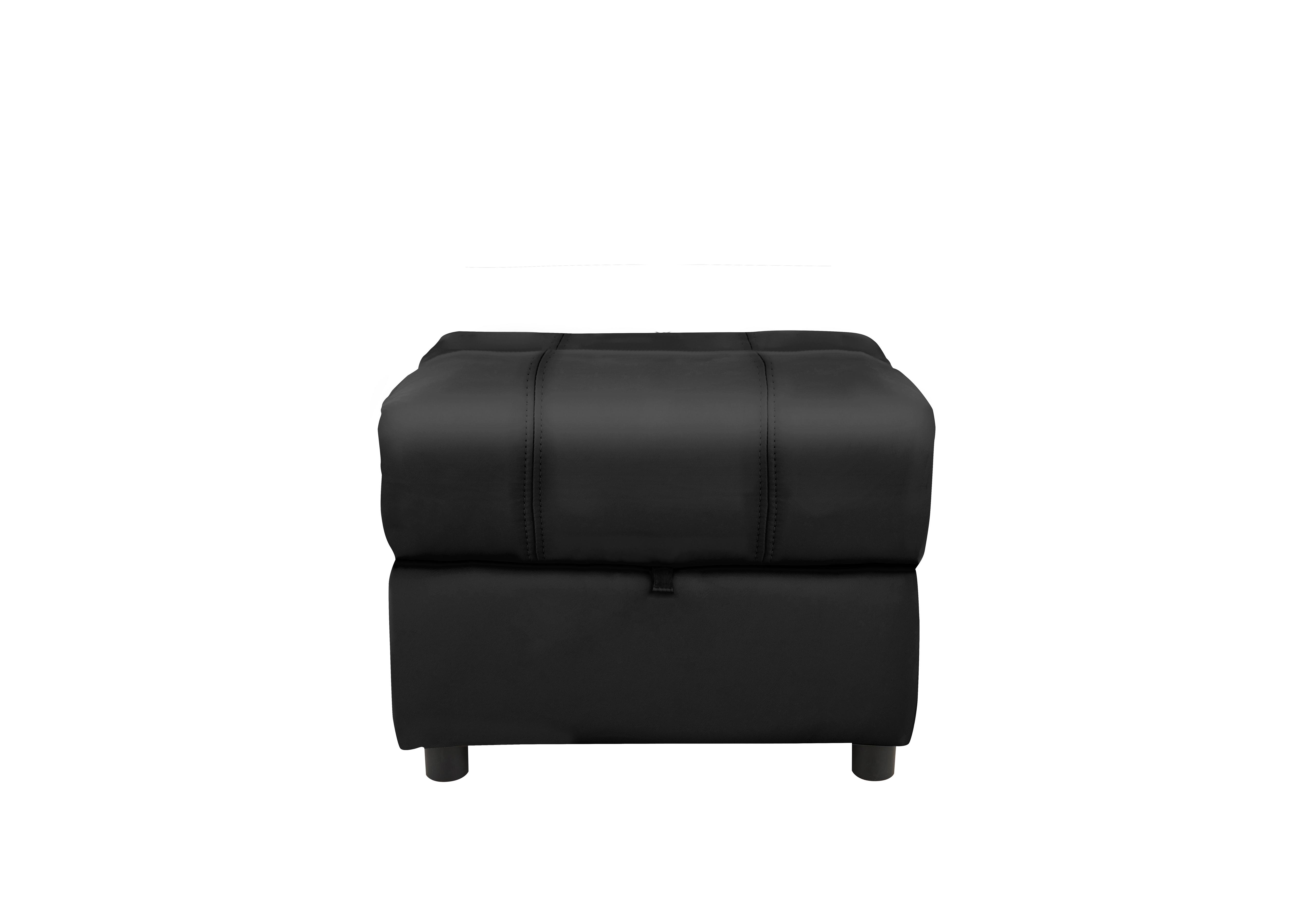 Moreno Leather Storage Footstool in Bv-3500 Classic Black on Furniture Village