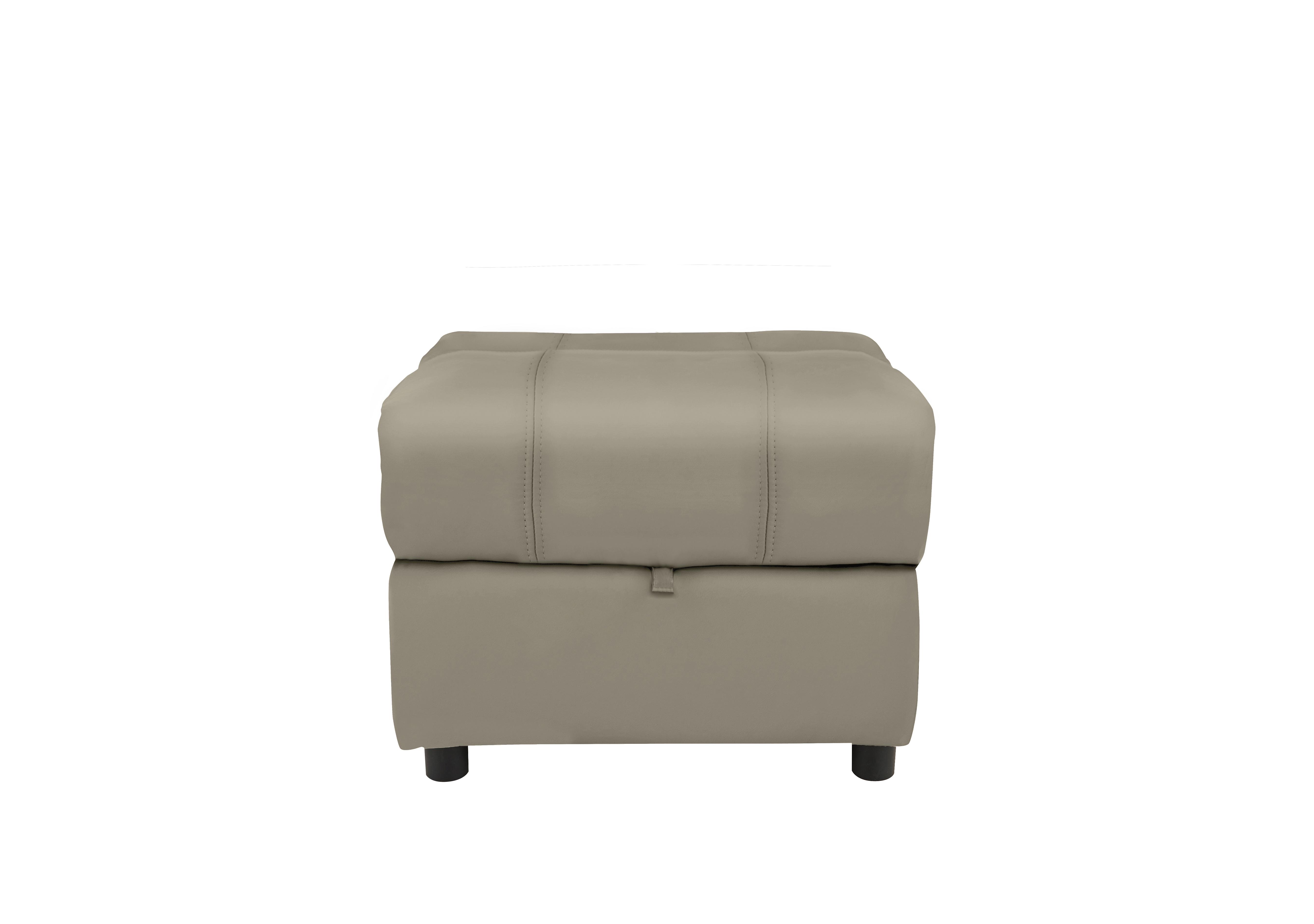 Moreno Leather Storage Footstool in Bv-722a Taupe on Furniture Village