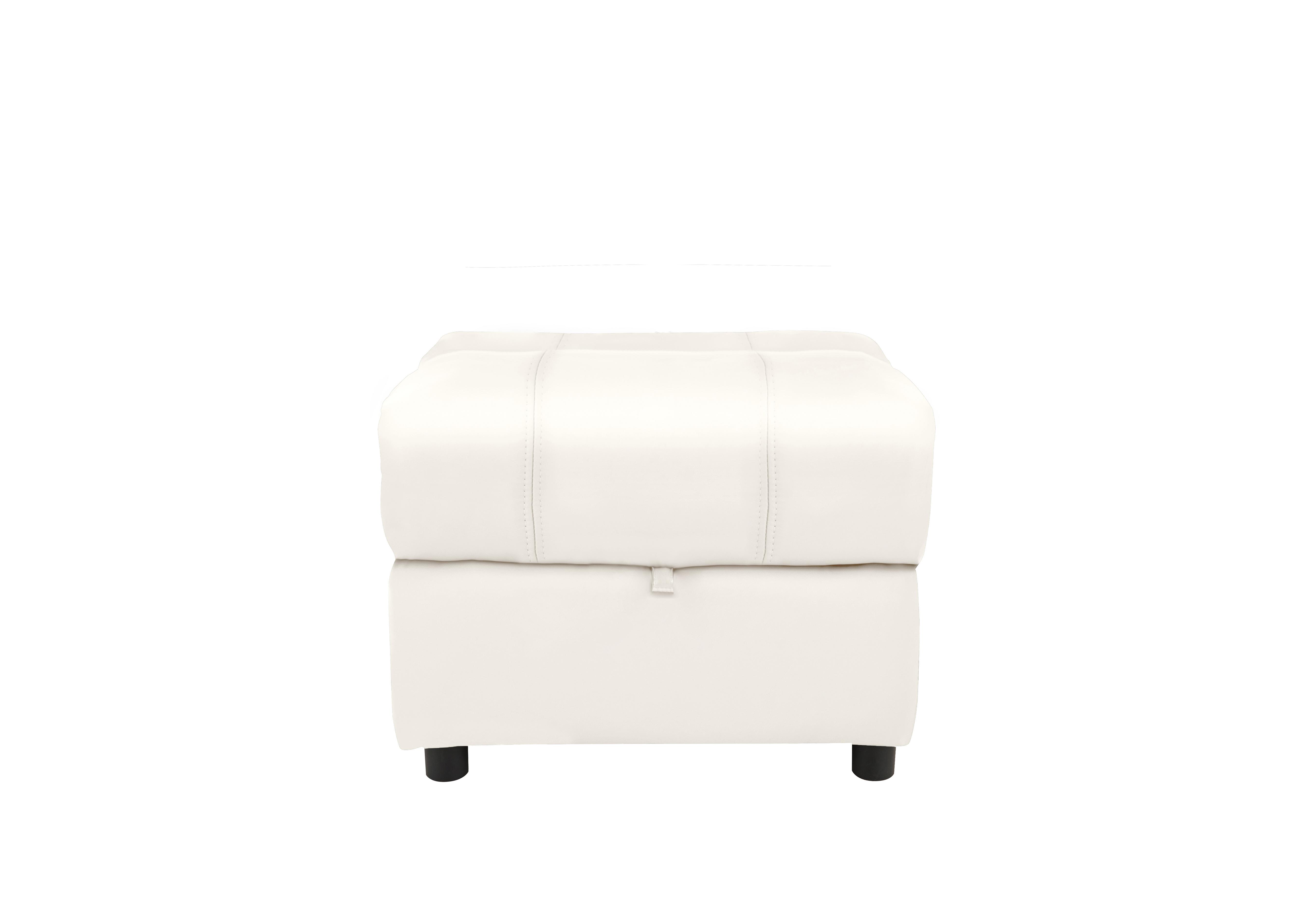 Moreno Leather Storage Footstool in Bv-744d Star White on Furniture Village