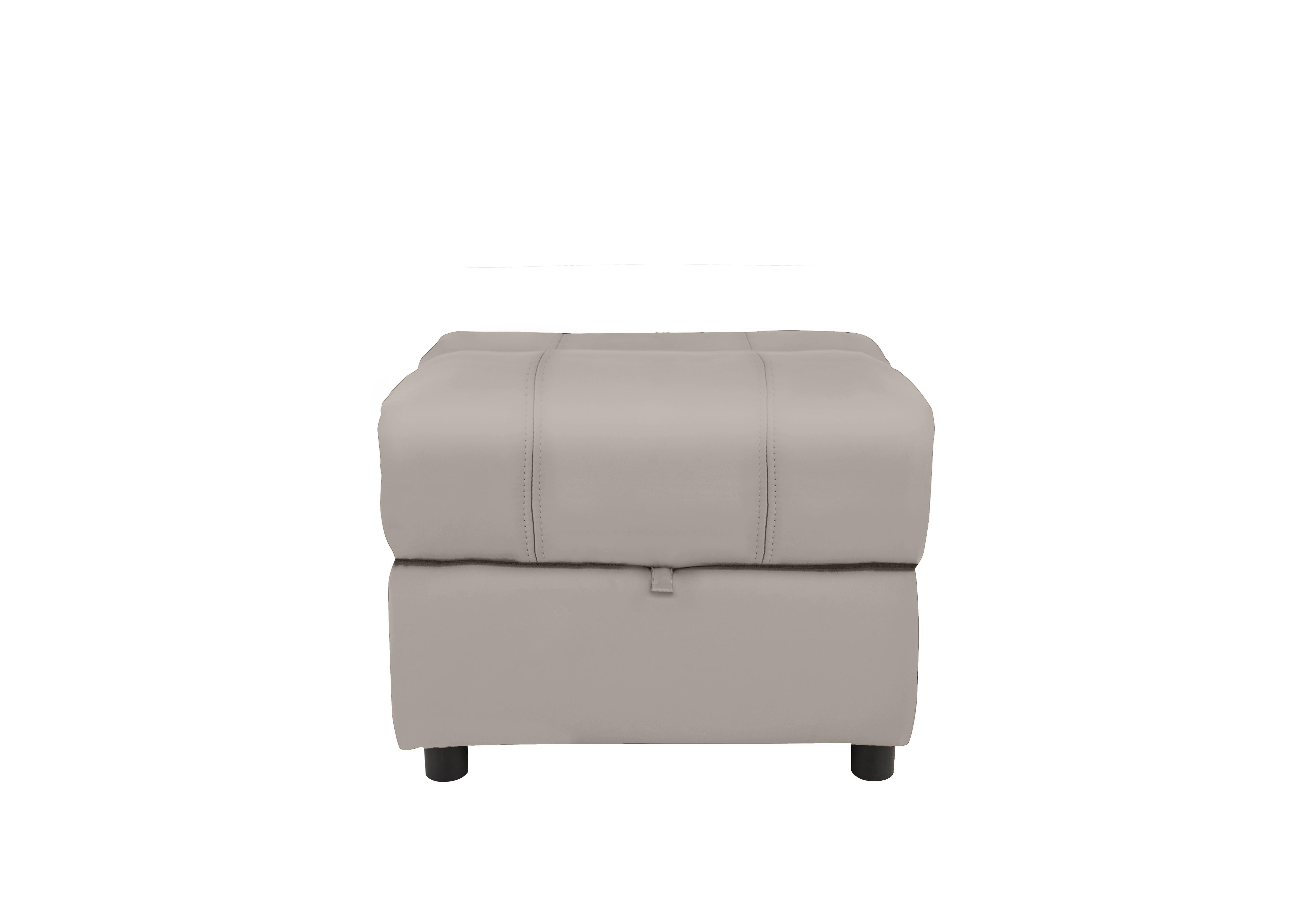 Moreno Leather Storage Footstool in Bv-946b Silver Grey on Furniture Village