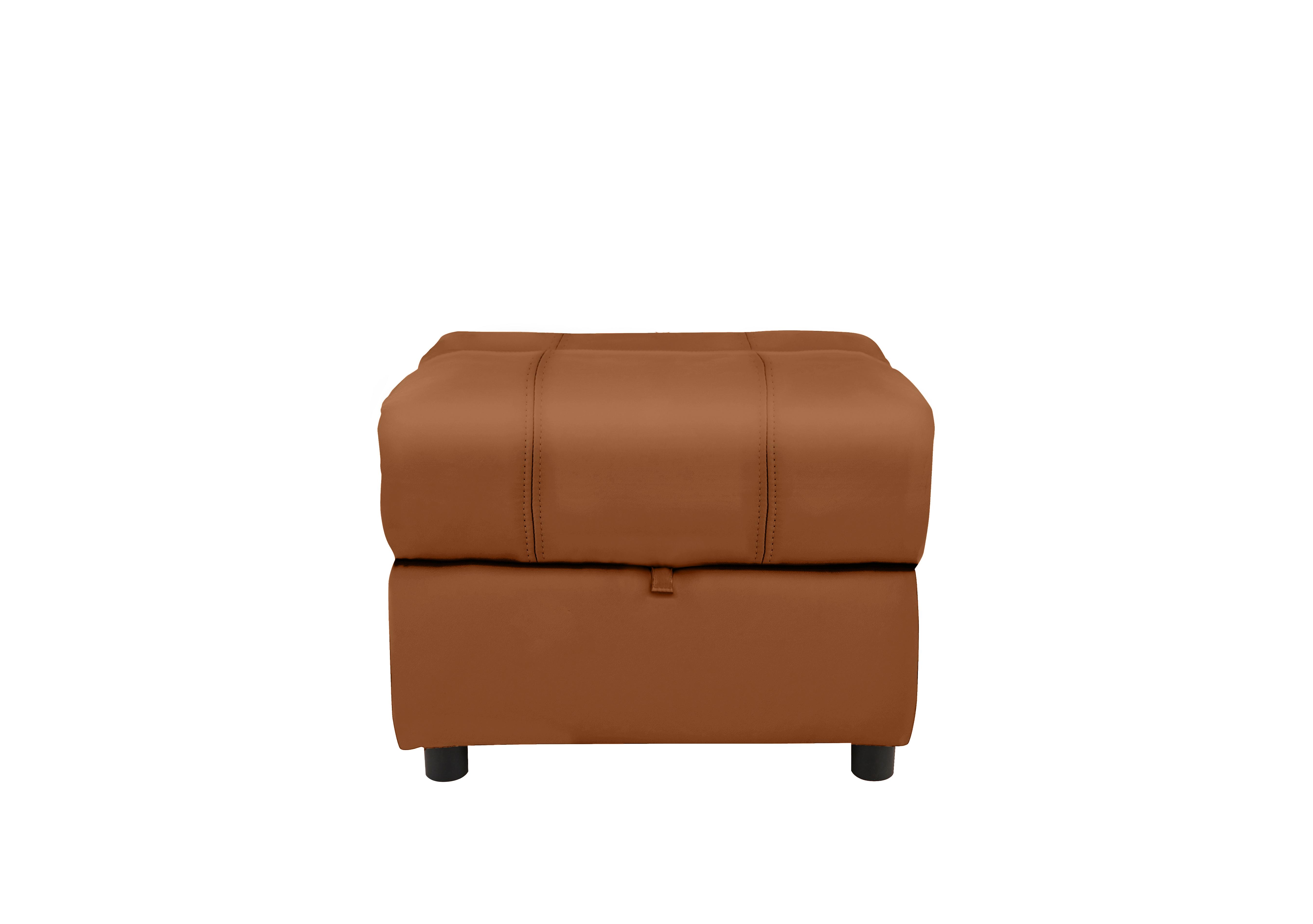 Moreno Leather Storage Footstool in Ca-700e Cognac on Furniture Village