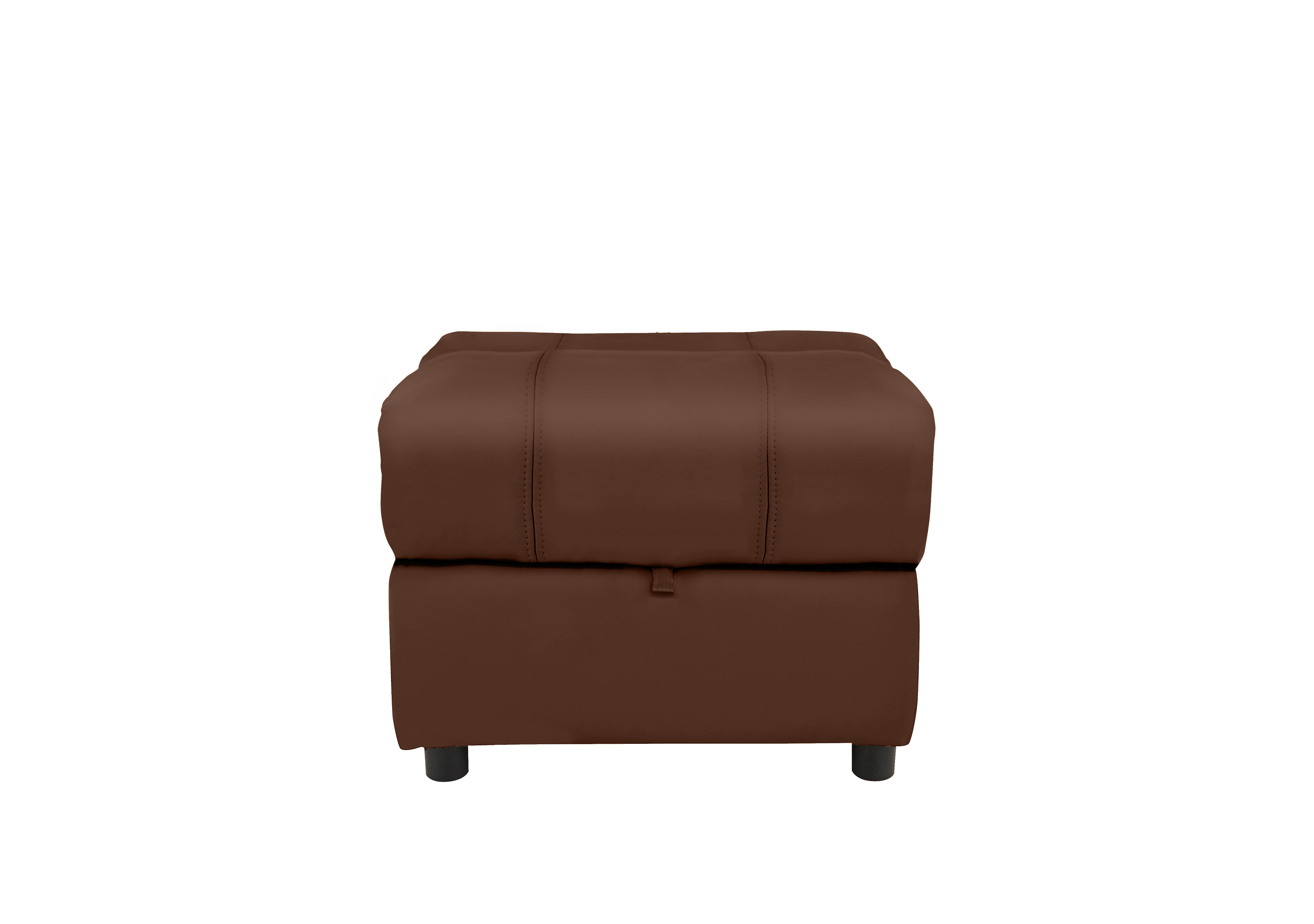 Moreno Leather Storage Footstool in Ca-701e Tobacco on Furniture Village