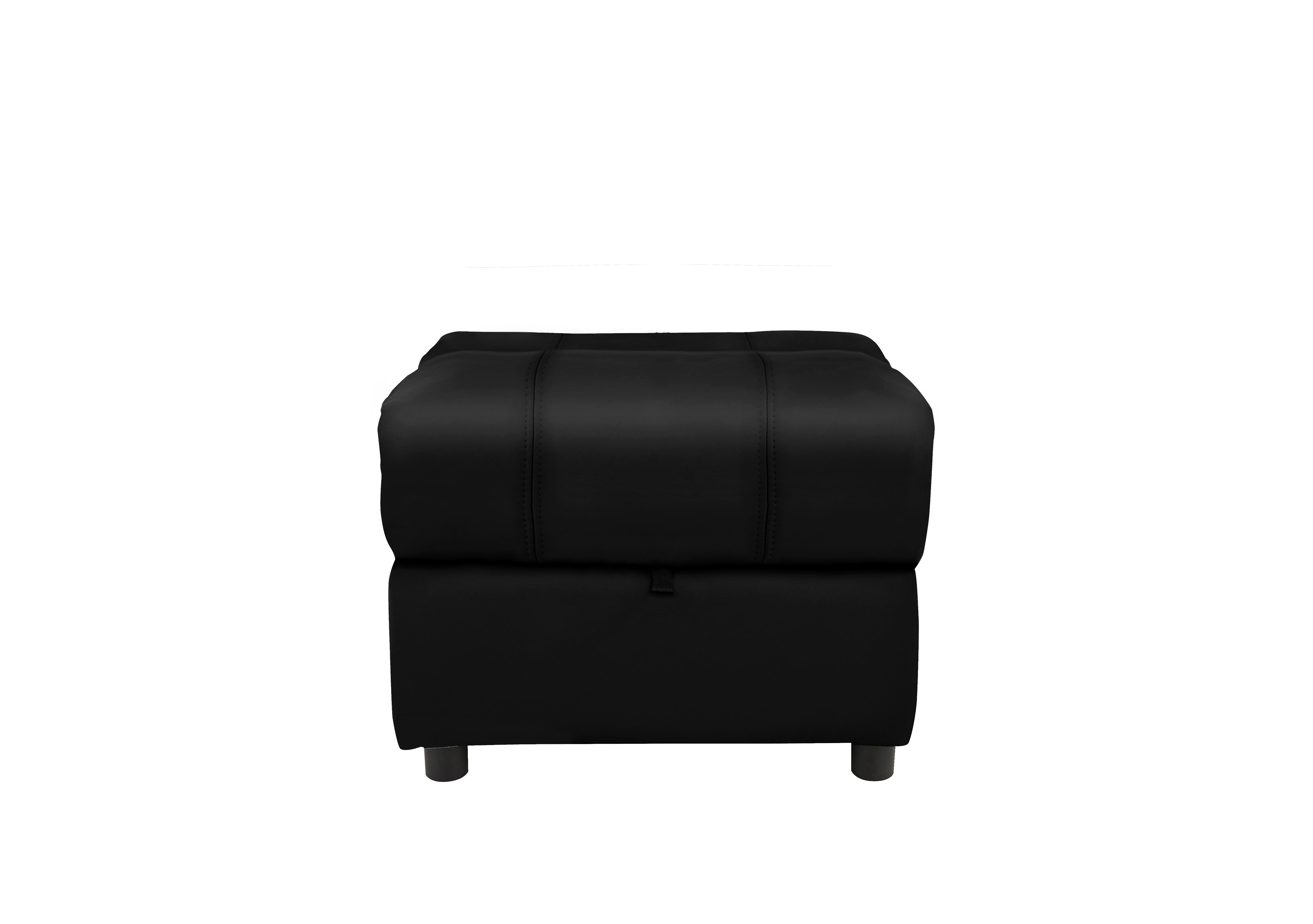 Moreno Leather Storage Footstool in Nc-023c Black on Furniture Village