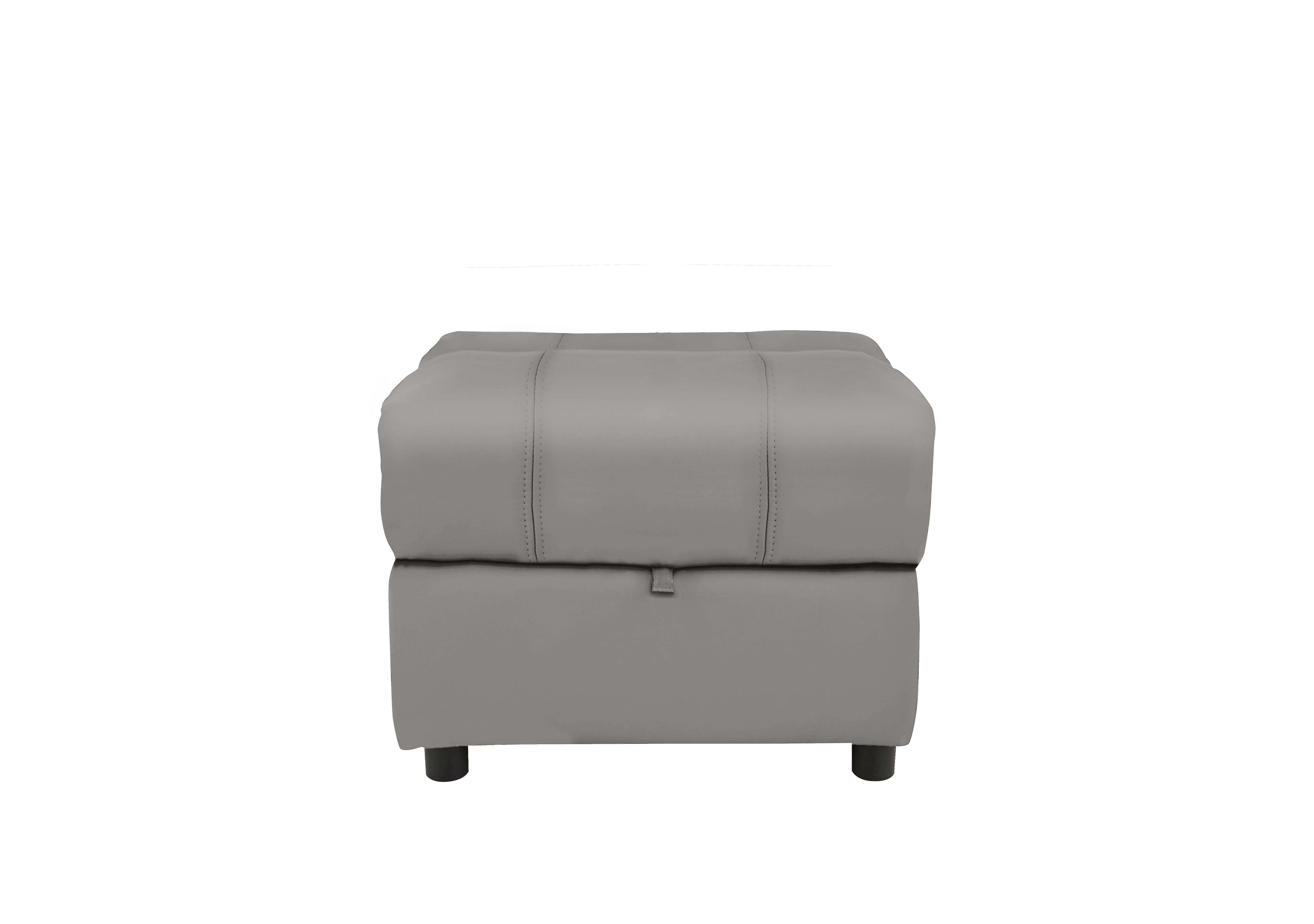 Moreno Leather Storage Footstool in Nc-435e Sleet on Furniture Village