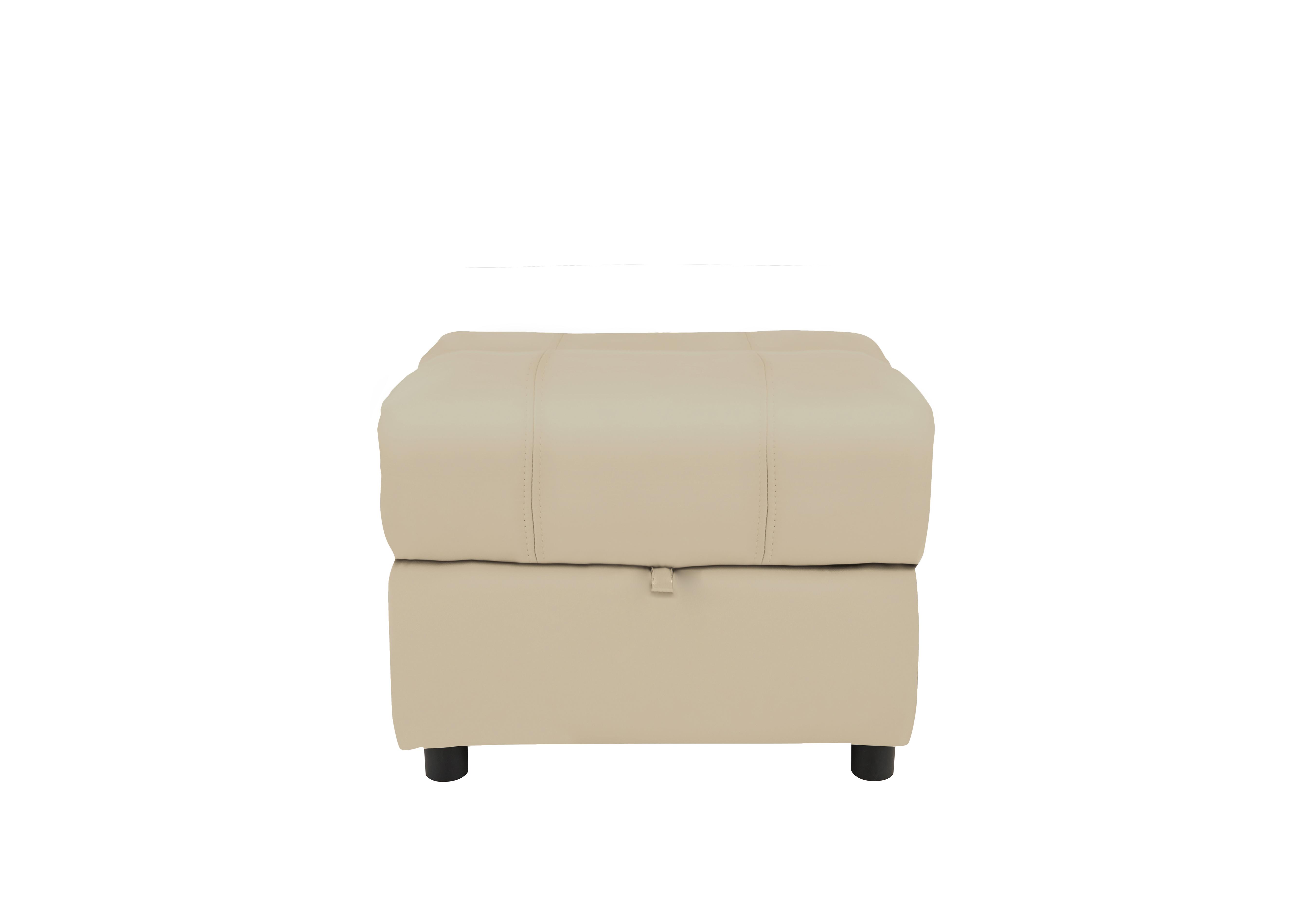 Moreno Leather Storage Footstool in Nc-862c Bisque on Furniture Village
