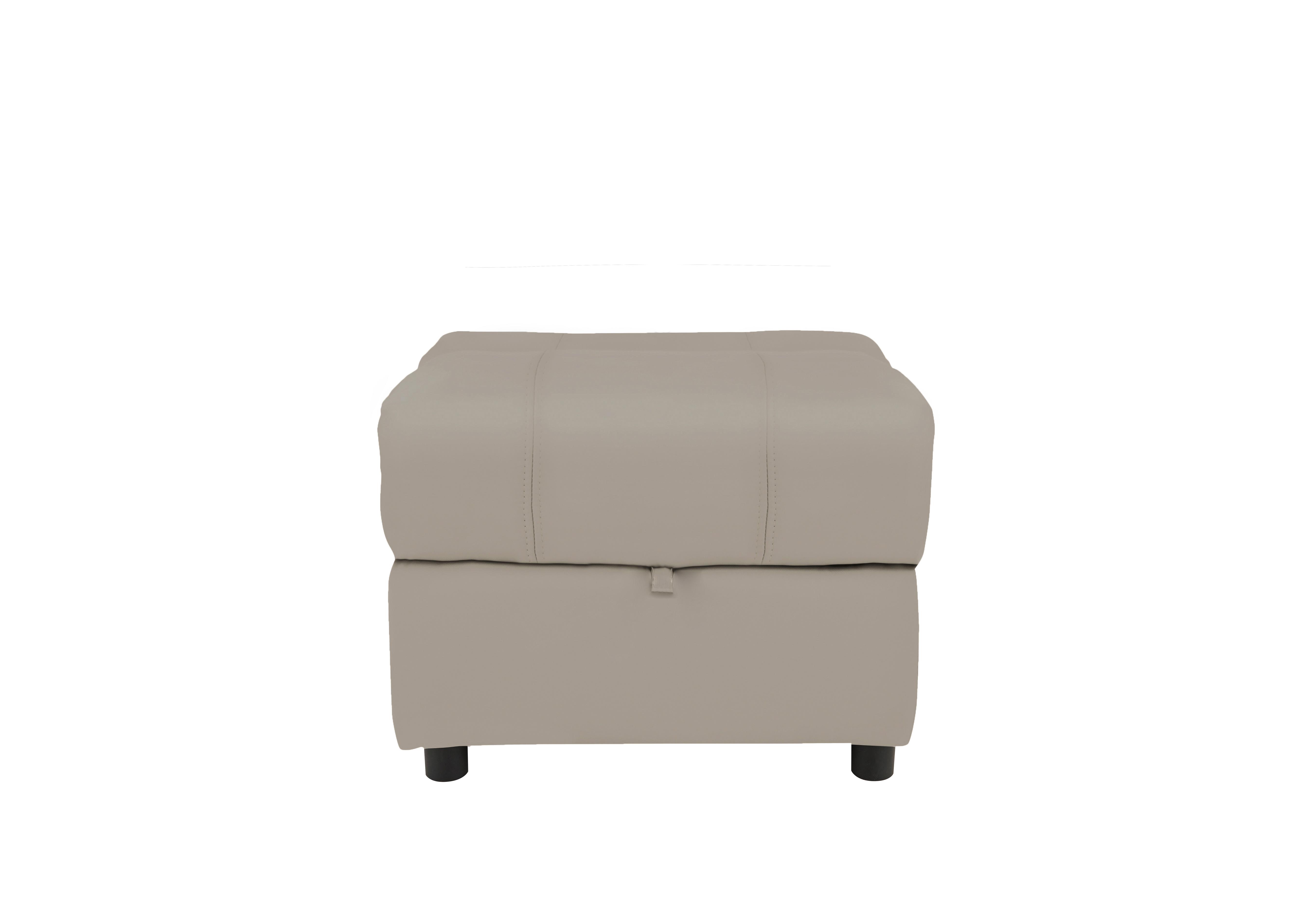 Moreno Leather Storage Footstool in Nc-946b Feather Grey on Furniture Village