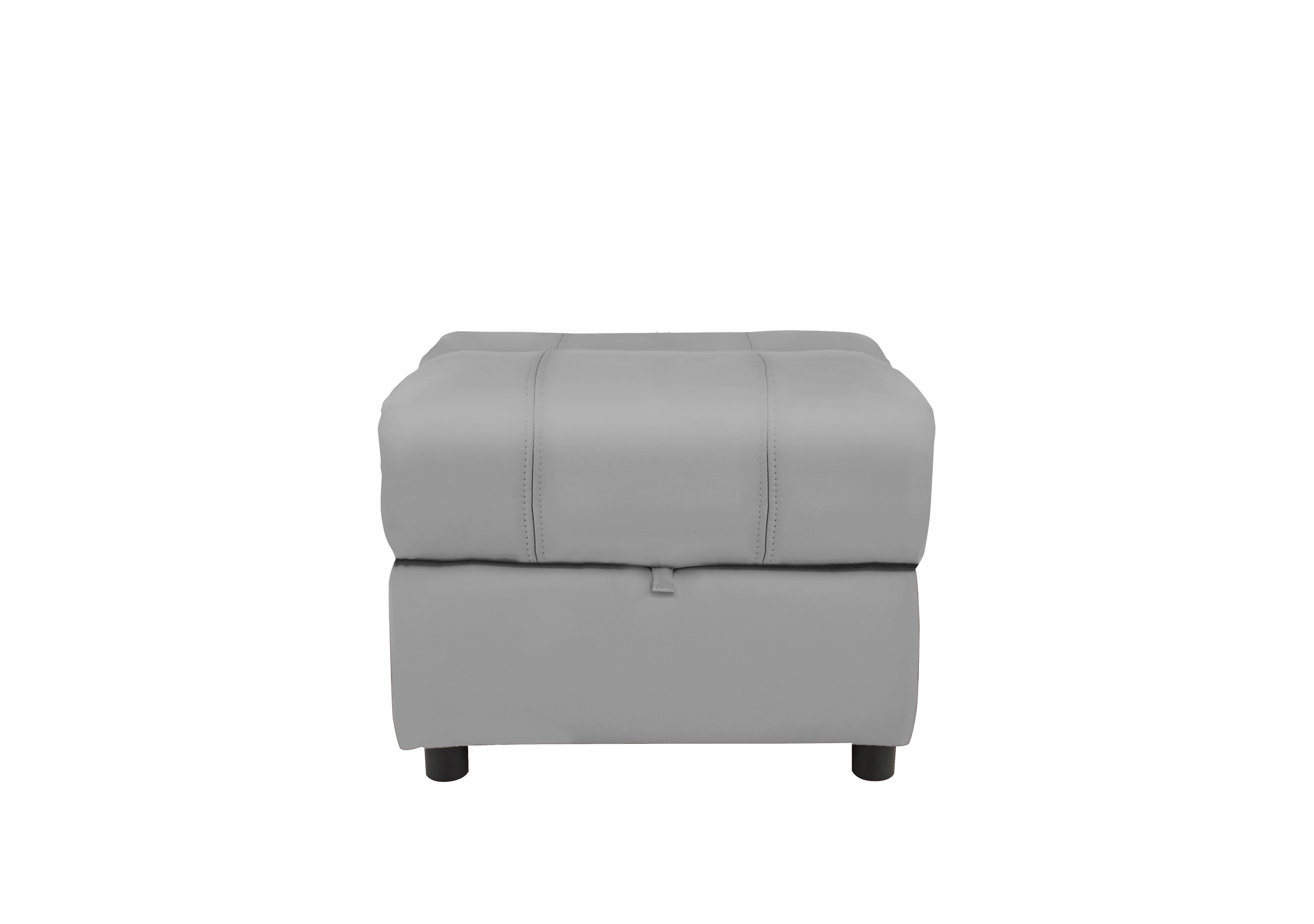 Moreno Leather Storage Footstool in Nw-516e Light Grey on Furniture Village