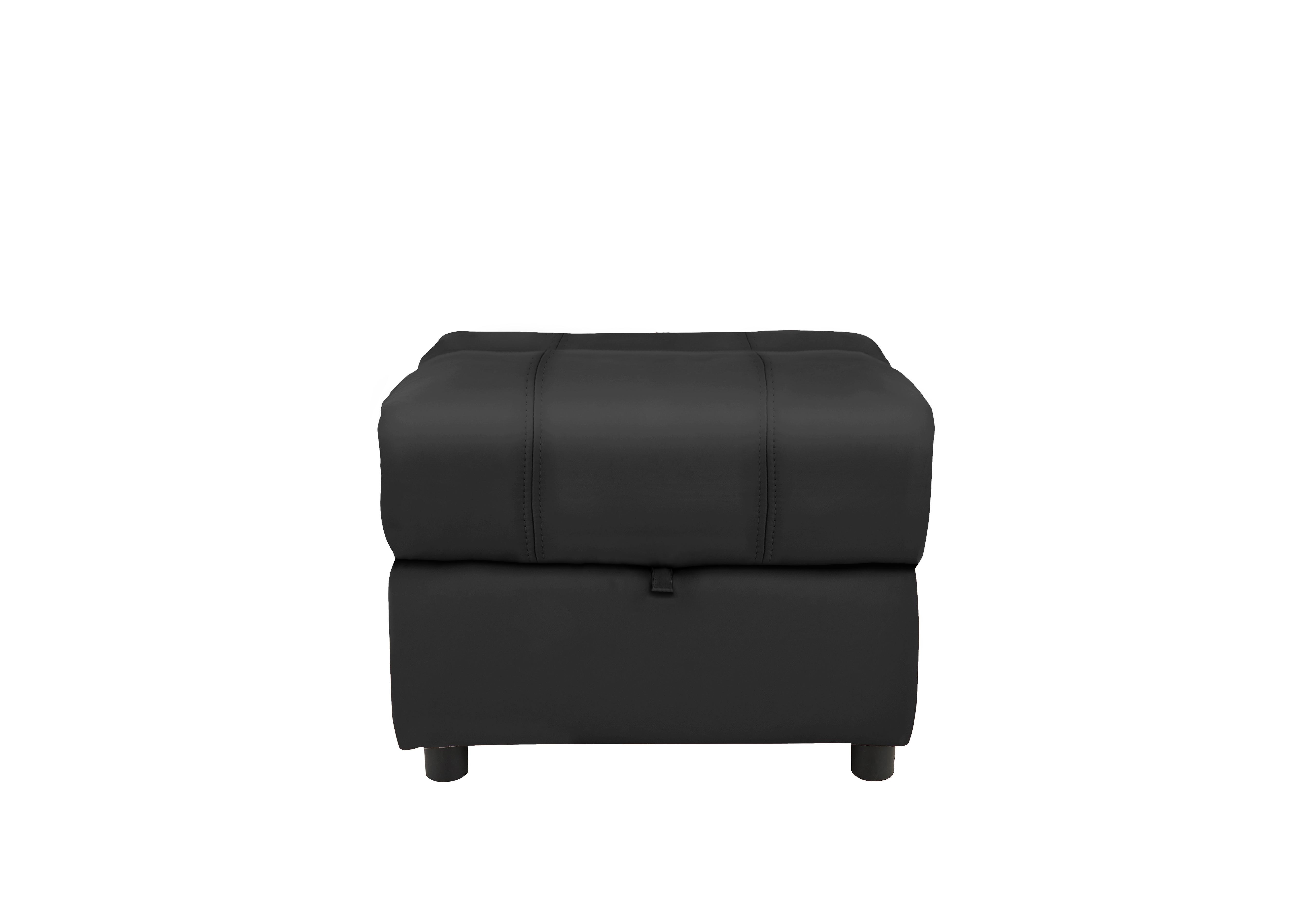 Moreno Leather Storage Footstool in Nw-520e Black on Furniture Village