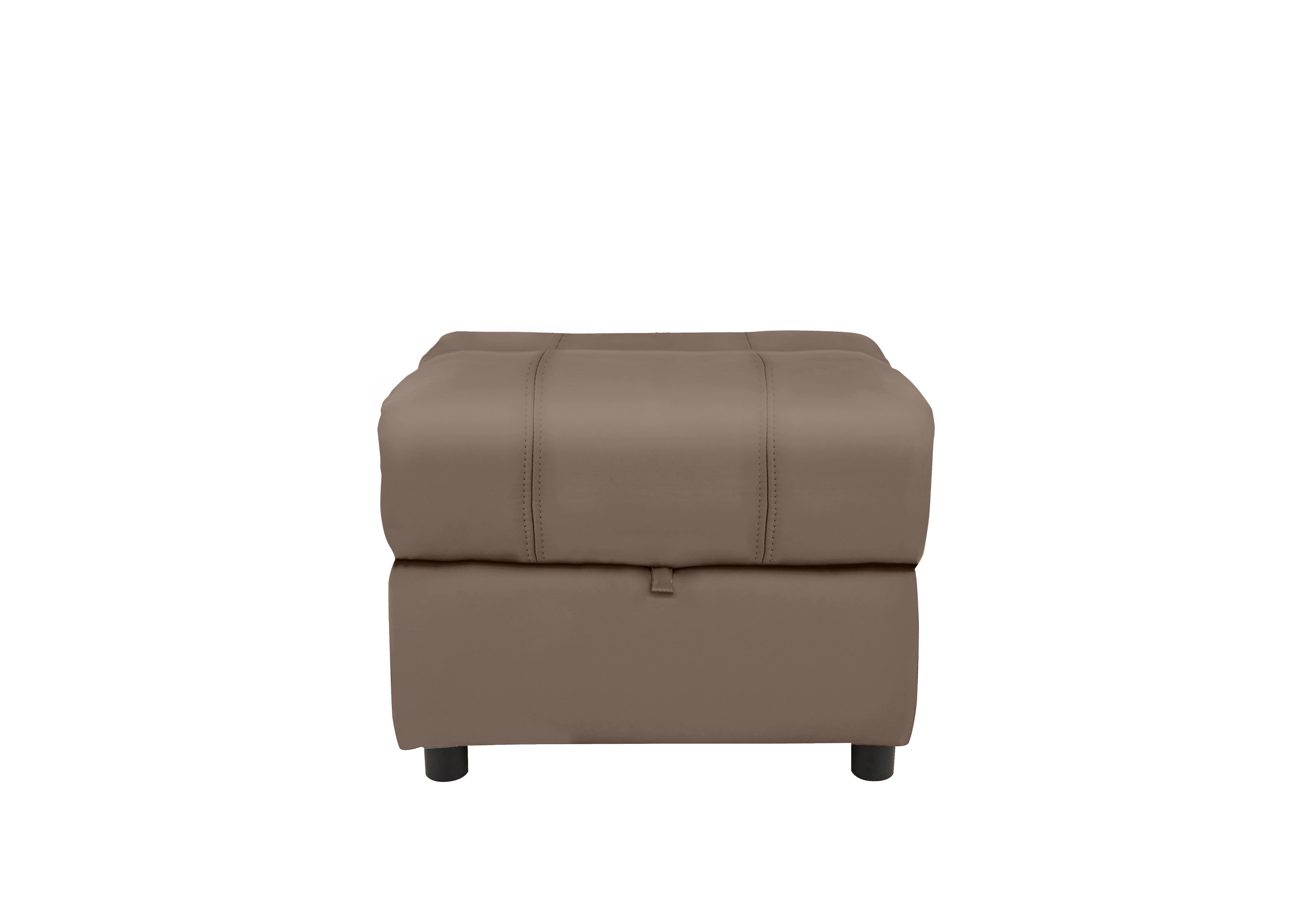 Moreno Leather Storage Footstool in Nw-586e Fawn on Furniture Village