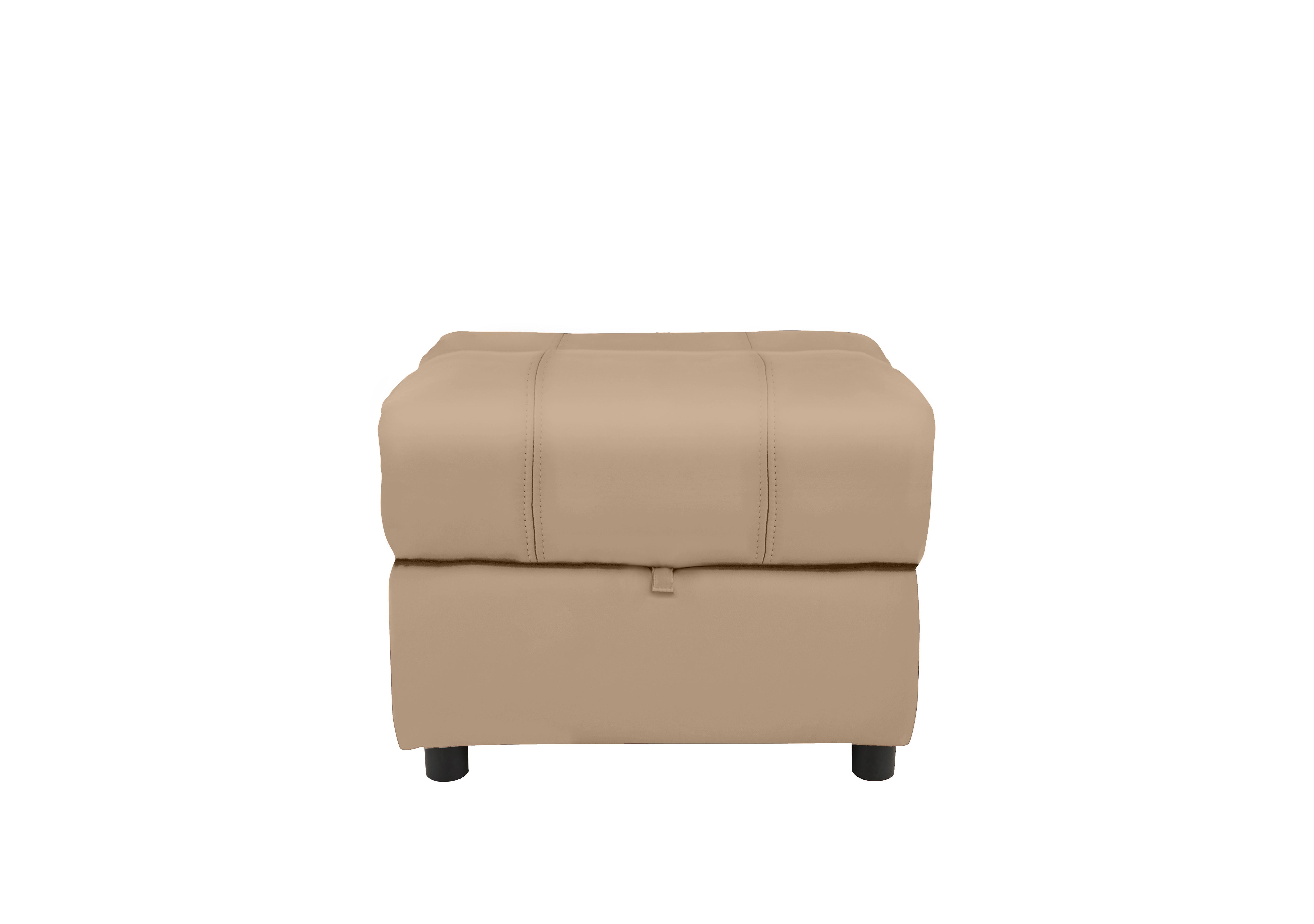 Moreno Leather Storage Footstool in Nw-8475 Nude on Furniture Village