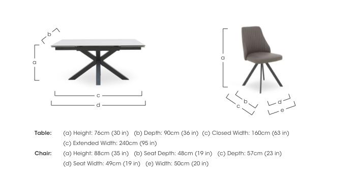 Vida White Extending Dining Table and 6 Swivel Dining Chairs in  on Furniture Village