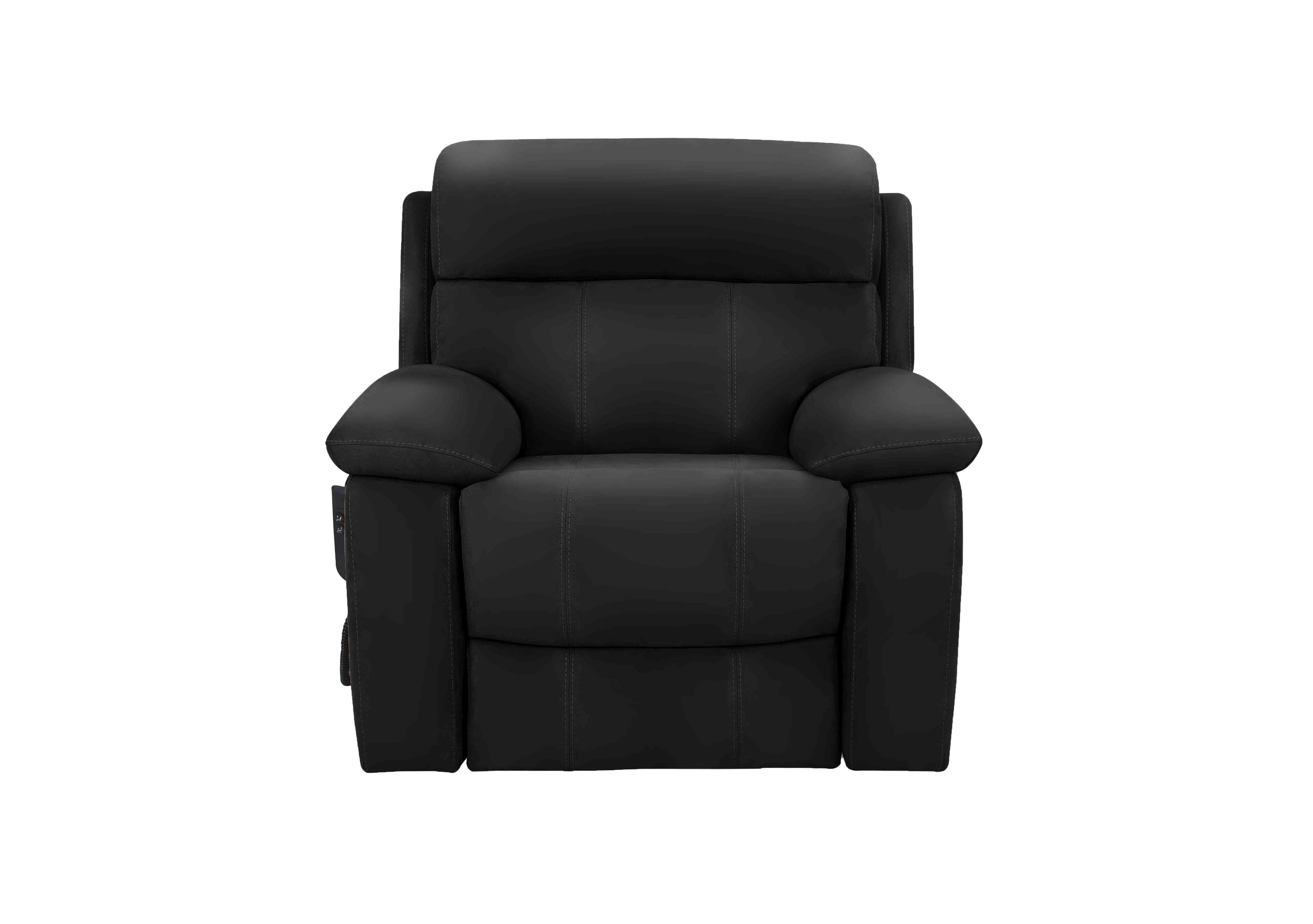 Moreno Leather Lift and Rise Chair in An-671b Black on Furniture Village