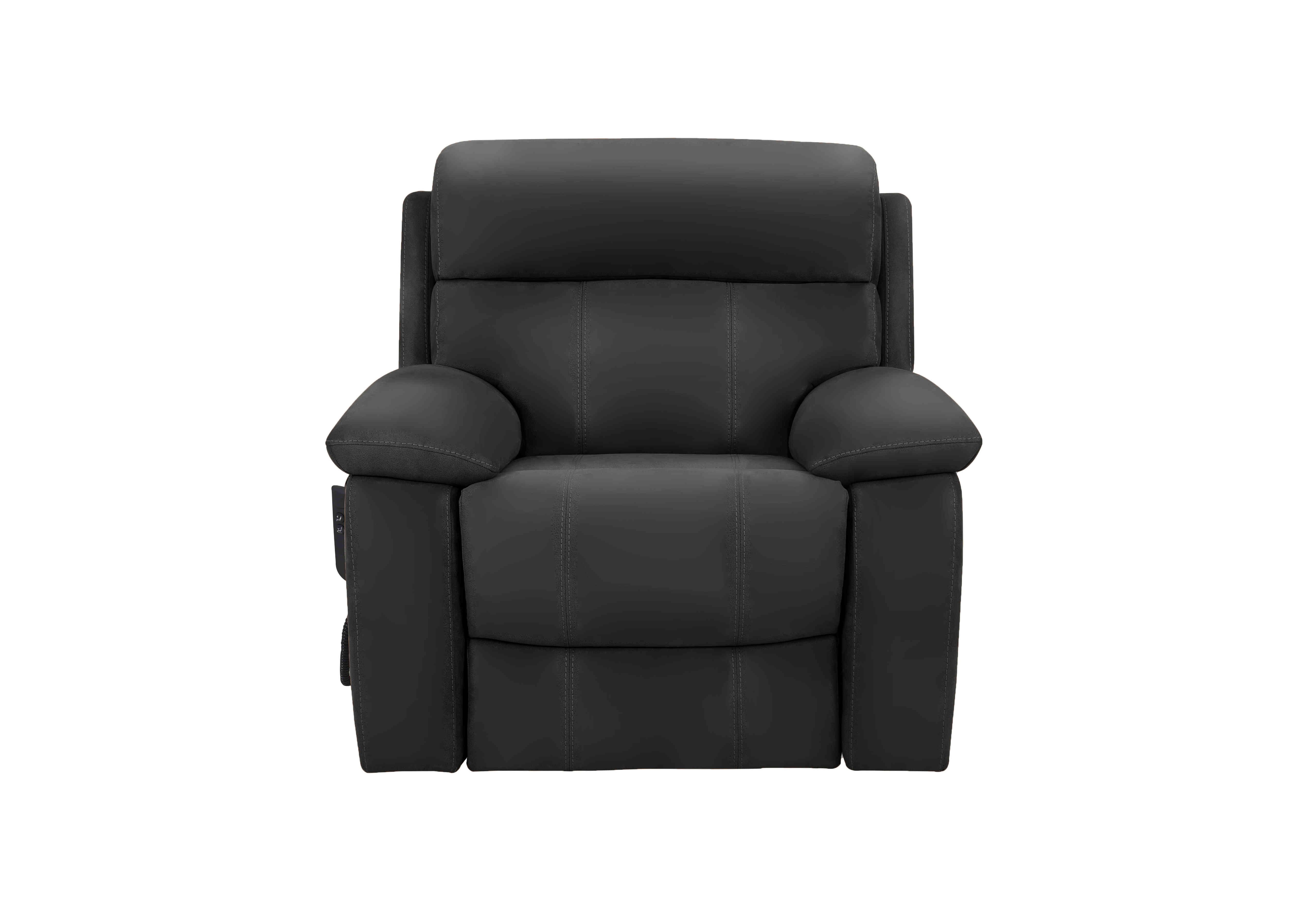 Moreno Leather Lift and Rise Chair in Bv-3500 Classic Black on Furniture Village
