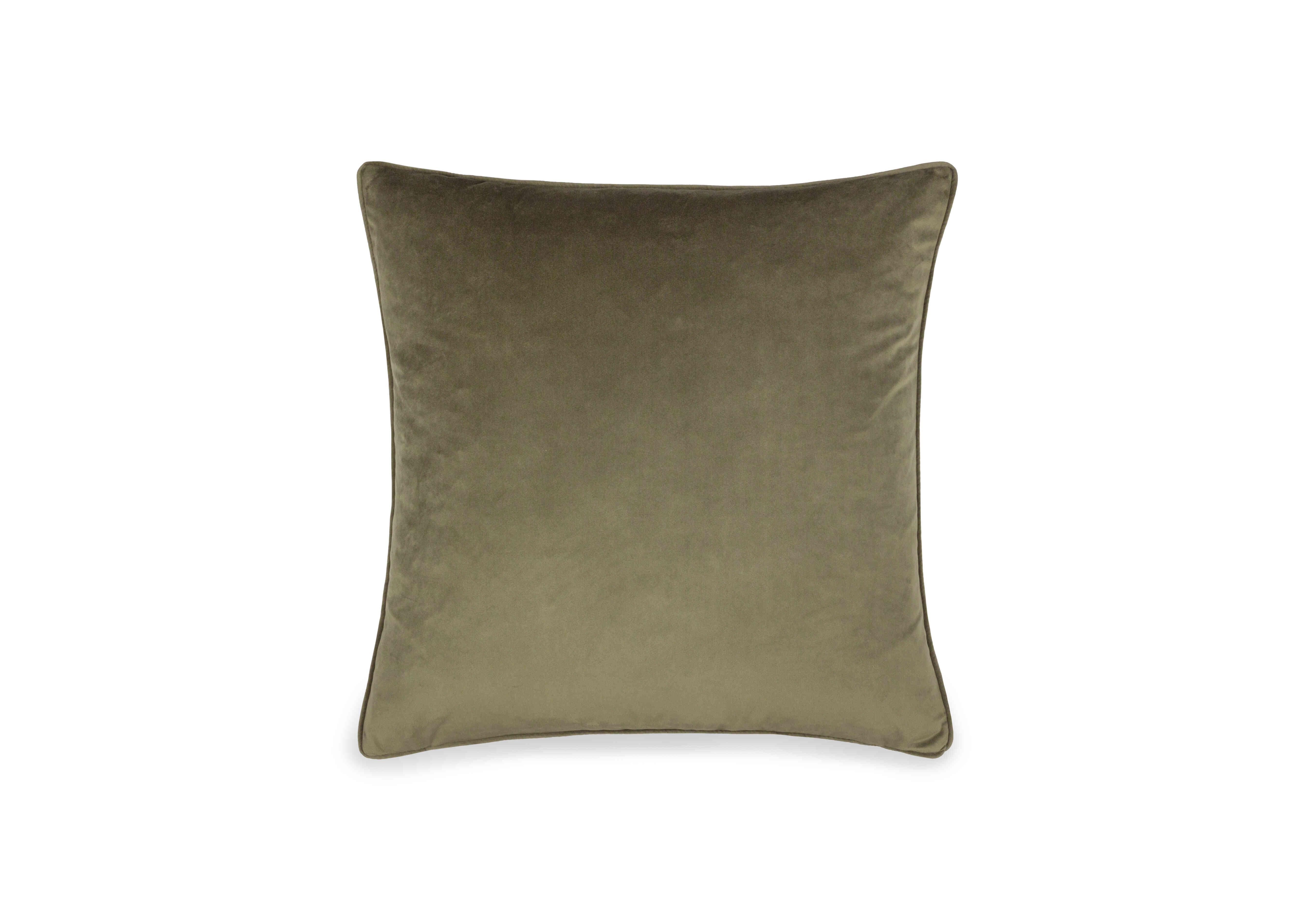 Opulenza Feather Cushion in Khaki on Furniture Village