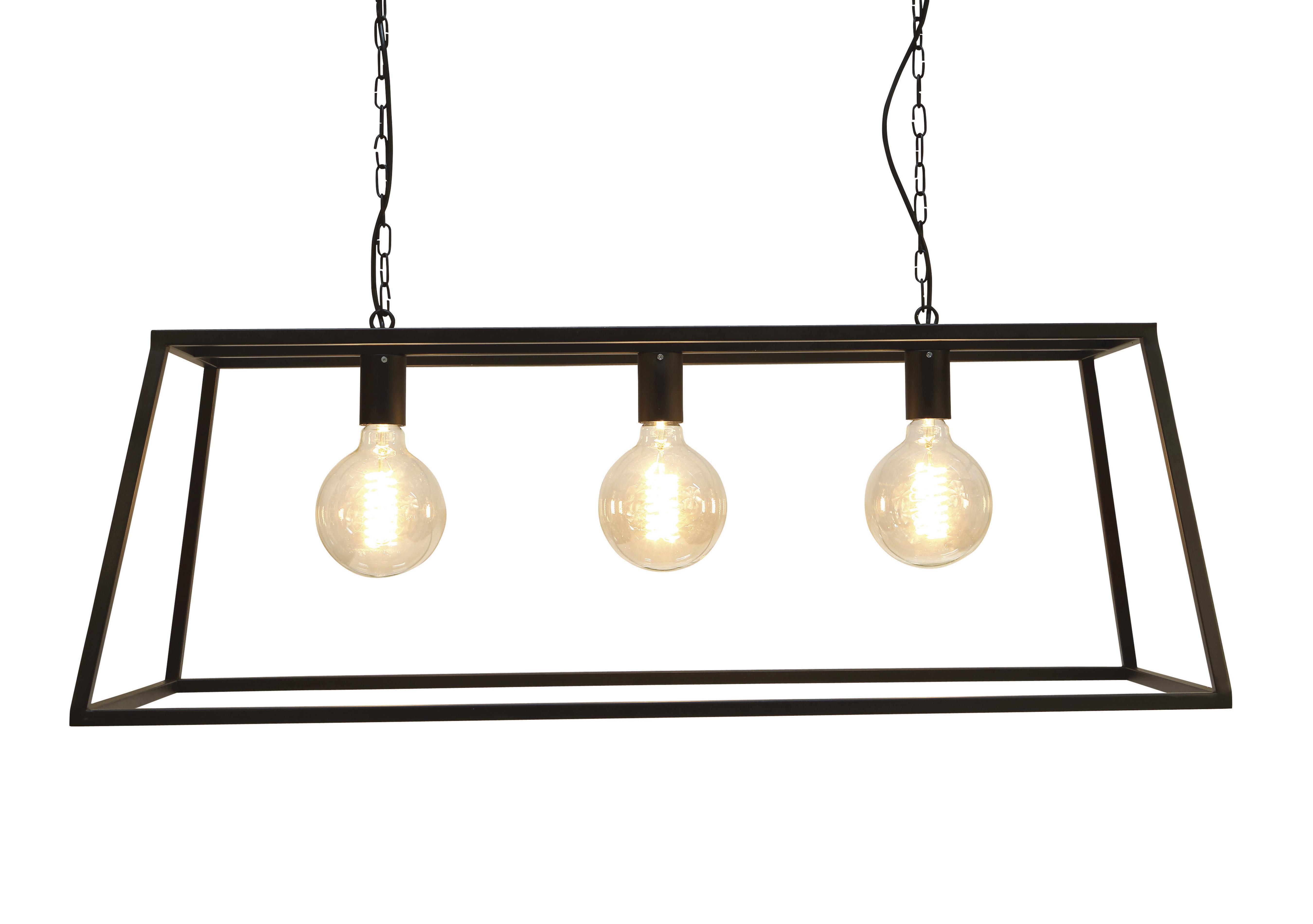 Vienna Triple Trapeze Pendant Light in Black on Furniture Village