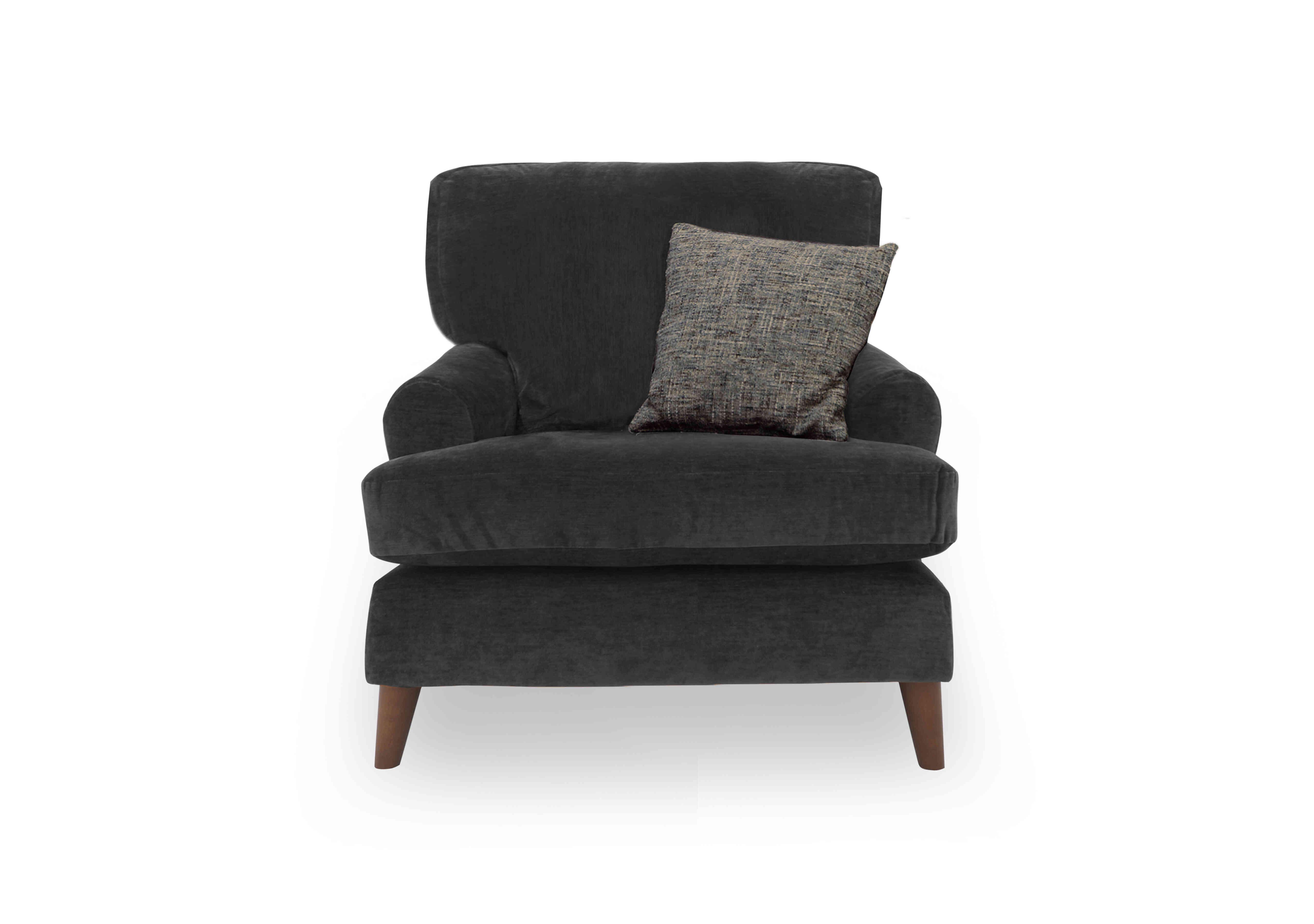 Jackson Velvet Chair in Graphite Velvet on Furniture Village