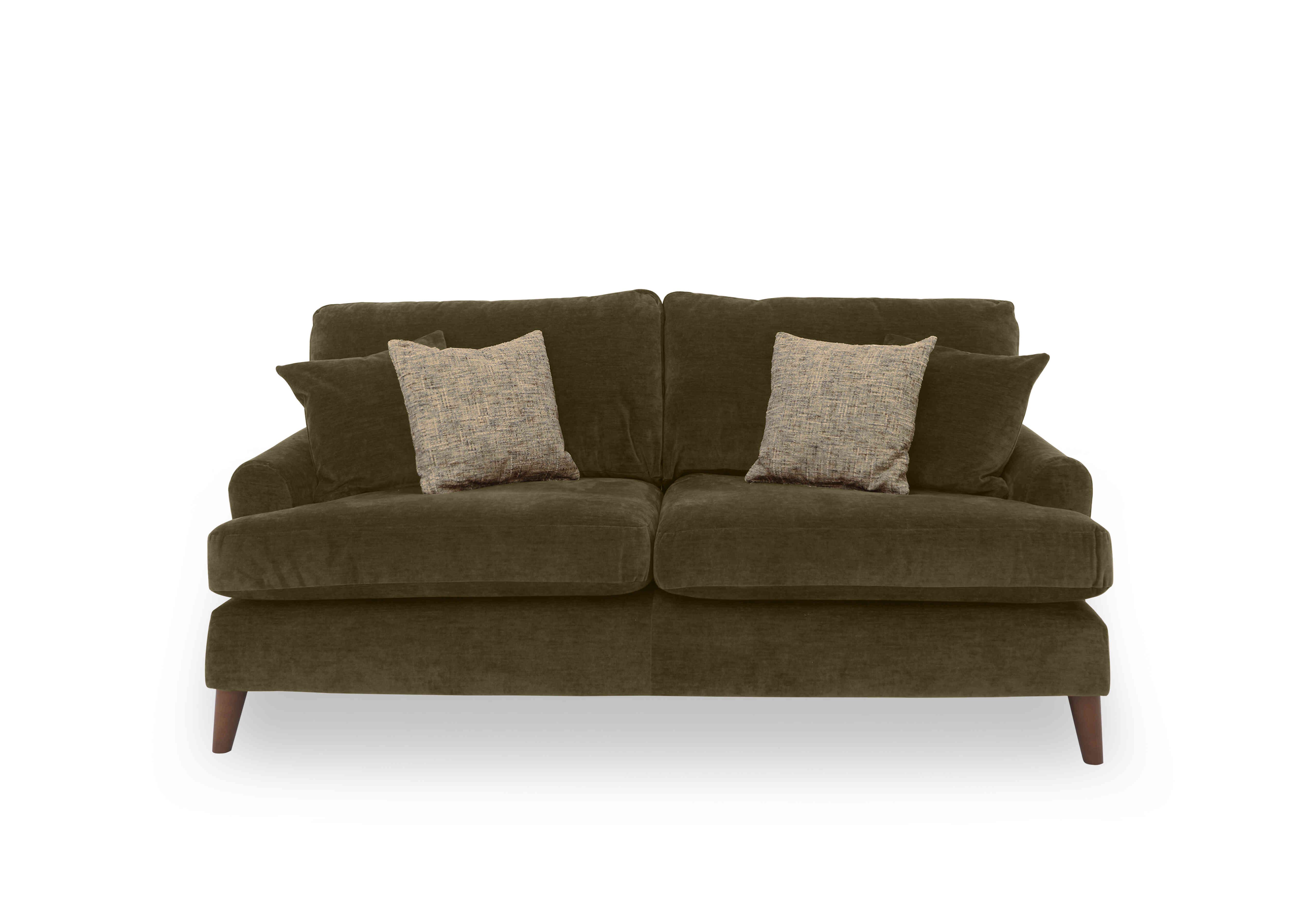 Jackson 3 Seater Velvet Sofa in Olive Velvet on Furniture Village