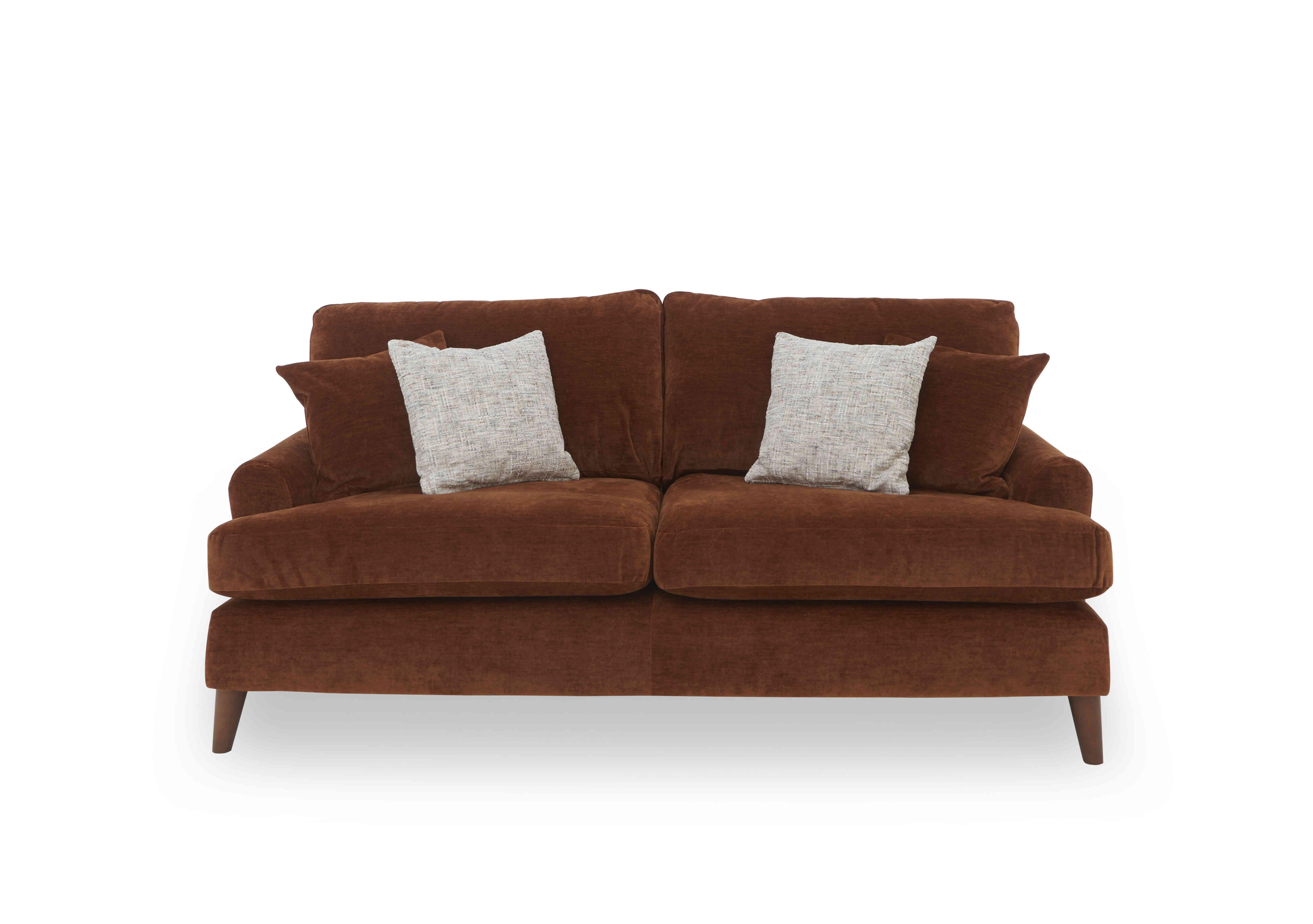 Jackson 3 Seater Velvet Sofa in Rust Velvet on Furniture Village