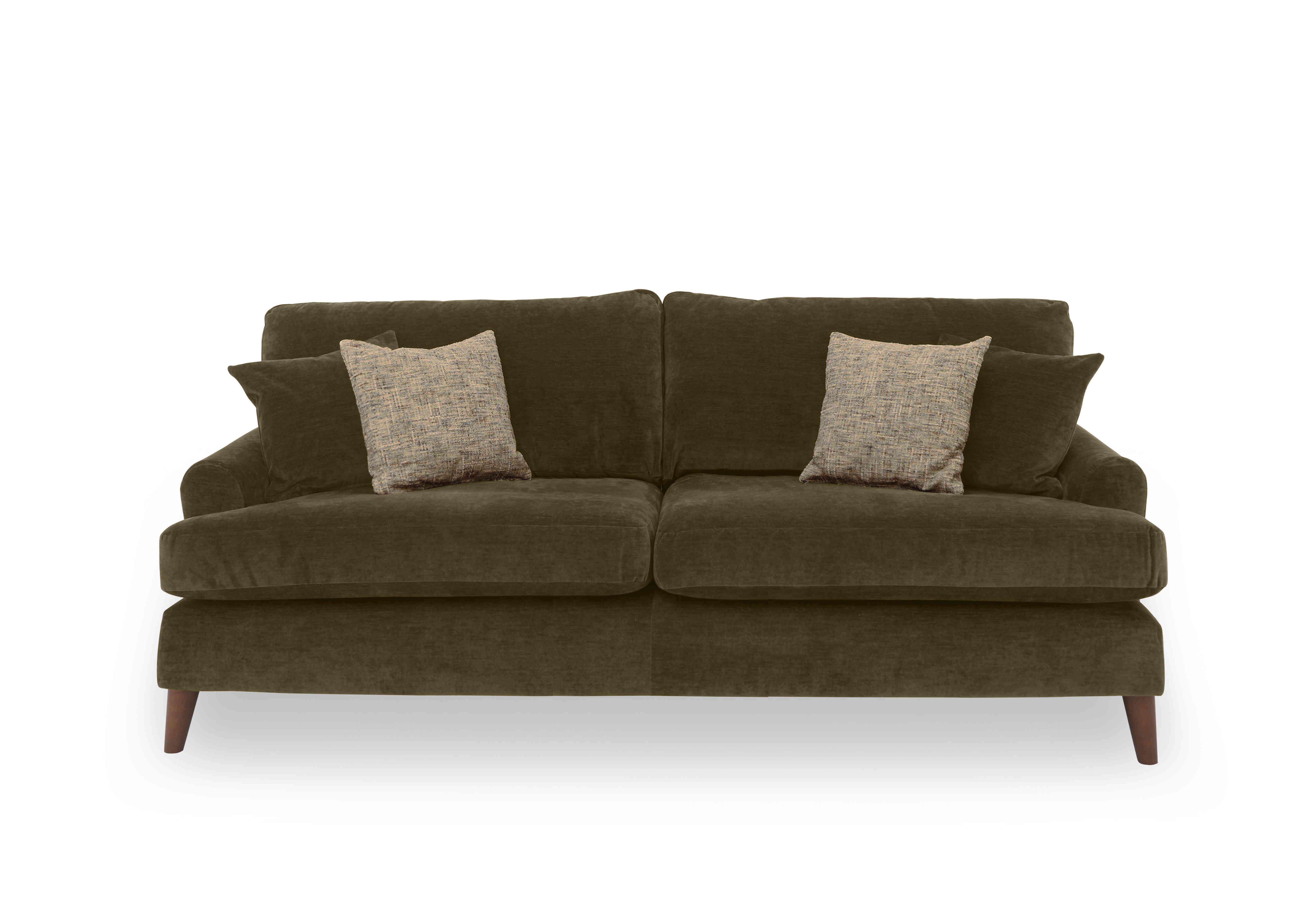 Jackson 4 Seater Velvet Sofa in Olive Velvet on Furniture Village