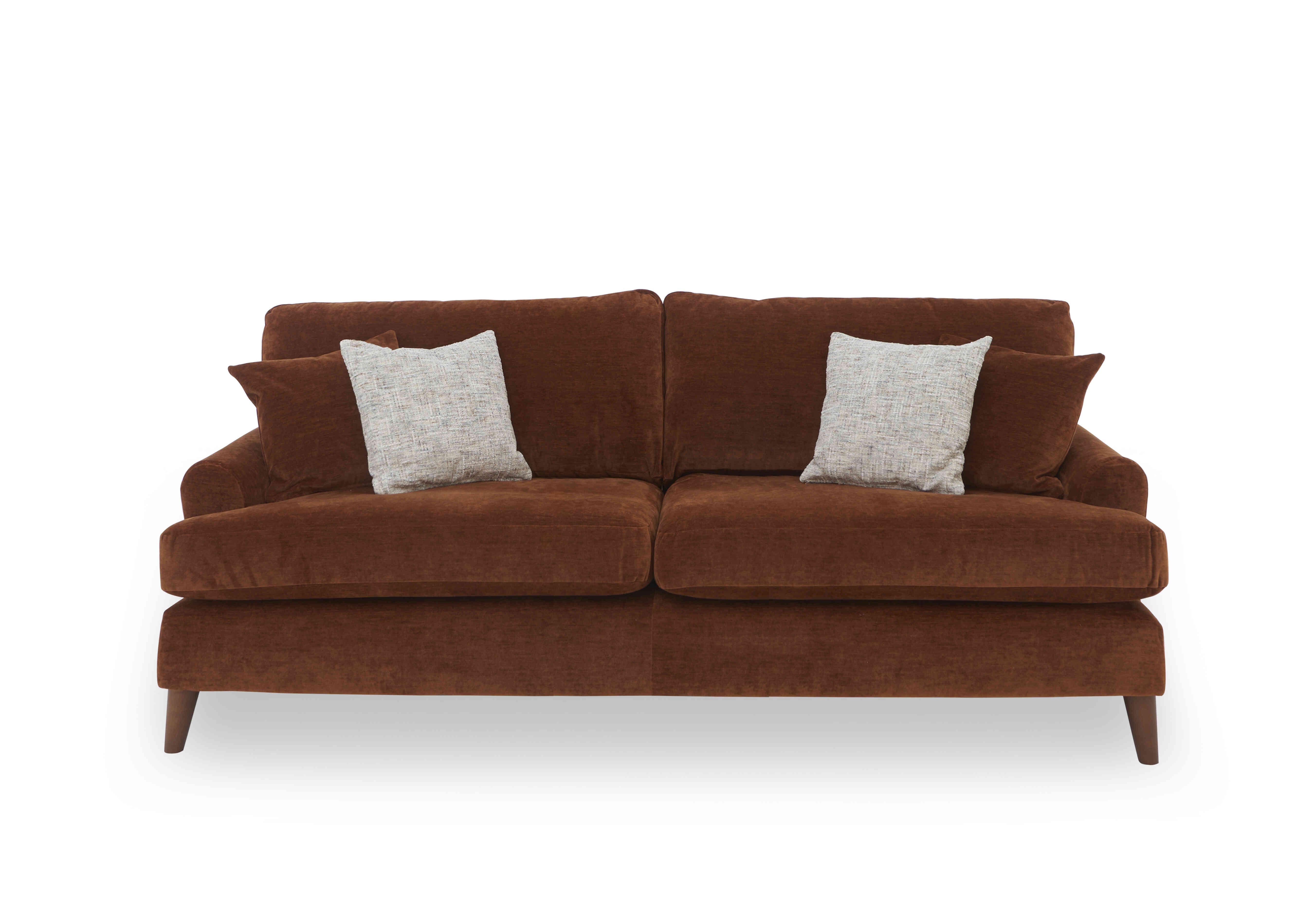 Jackson 4 Seater Velvet Sofa in Rust Velvet on Furniture Village