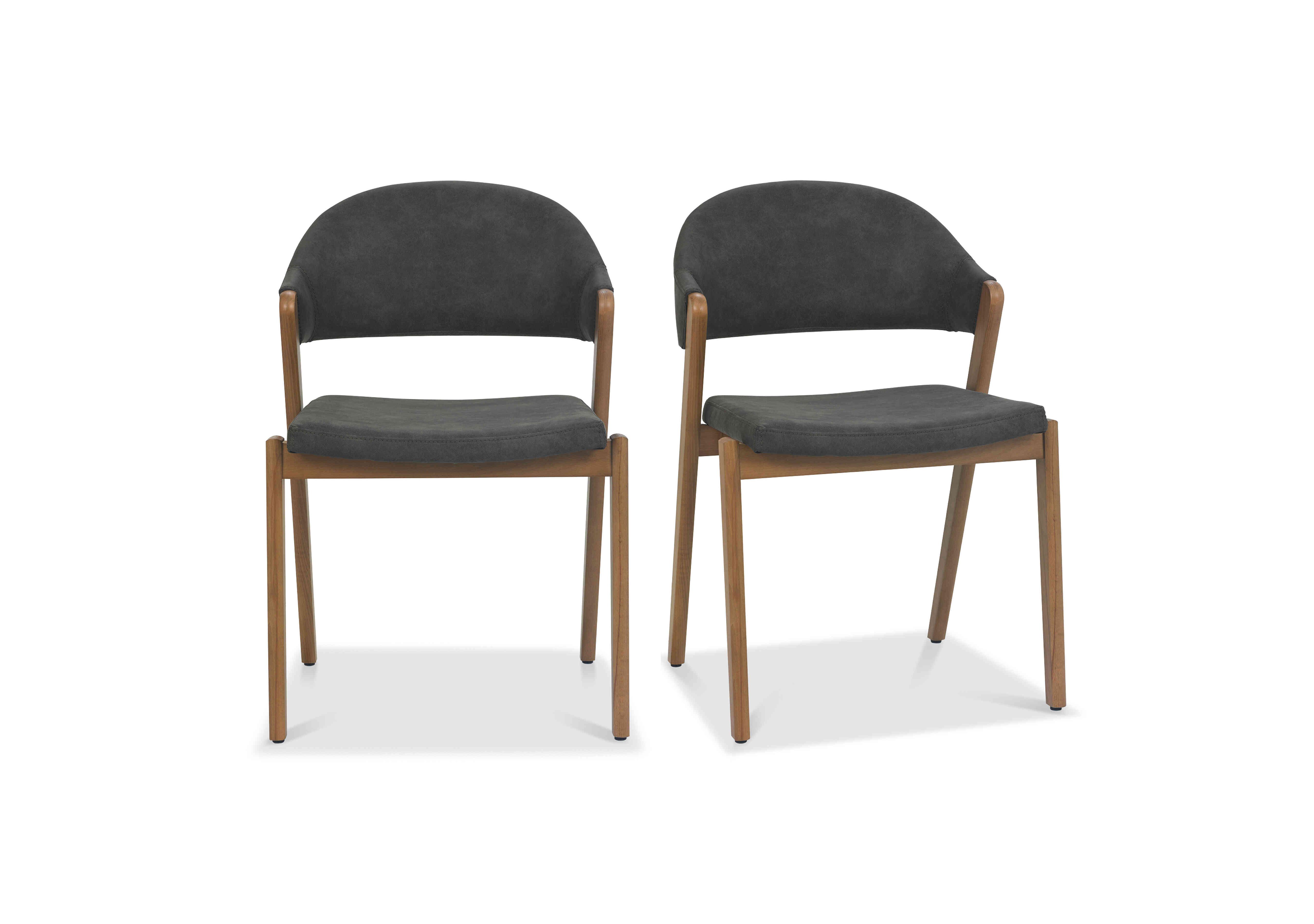 Stratford Pair of Fabric Dining Chairs in Dark Grey on Furniture Village