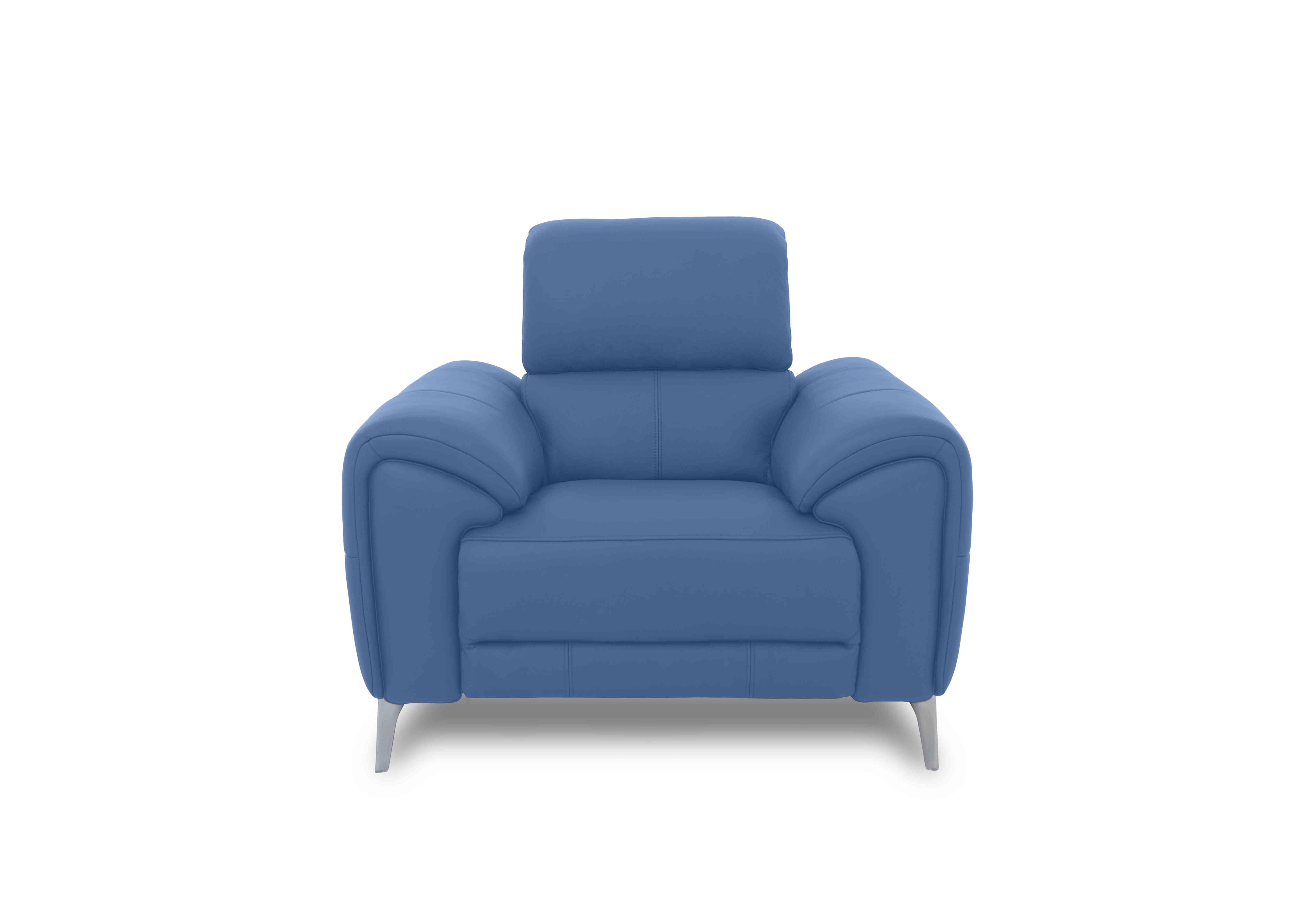 Vino Leather Power Recliner Chair with Power Headrest and Heated Seat in Cat-40/12 Aegean on Furniture Village