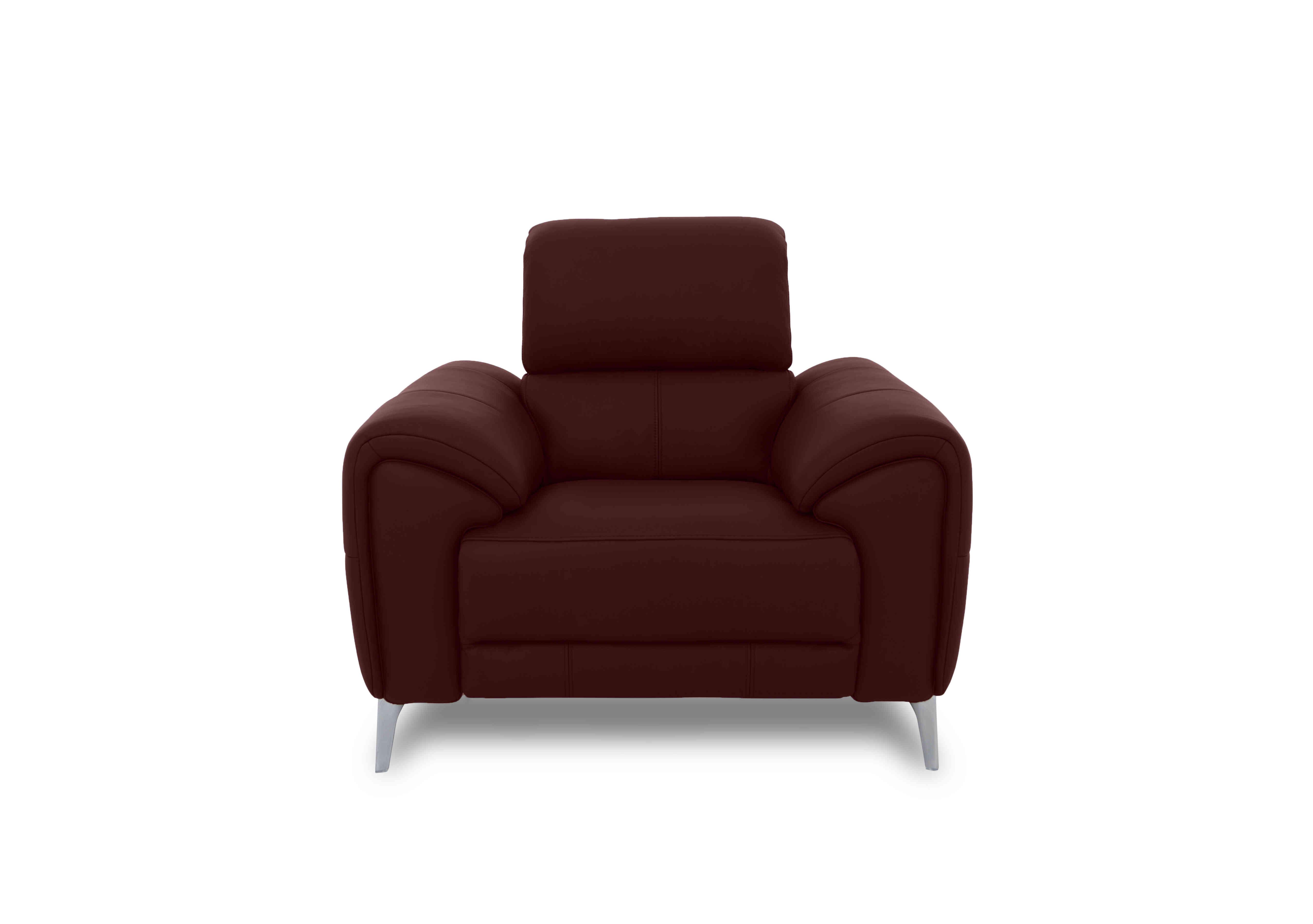 Vino Leather Power Recliner Chair with Power Headrest and Heated Seat in Cat-60/15 Ruby on Furniture Village