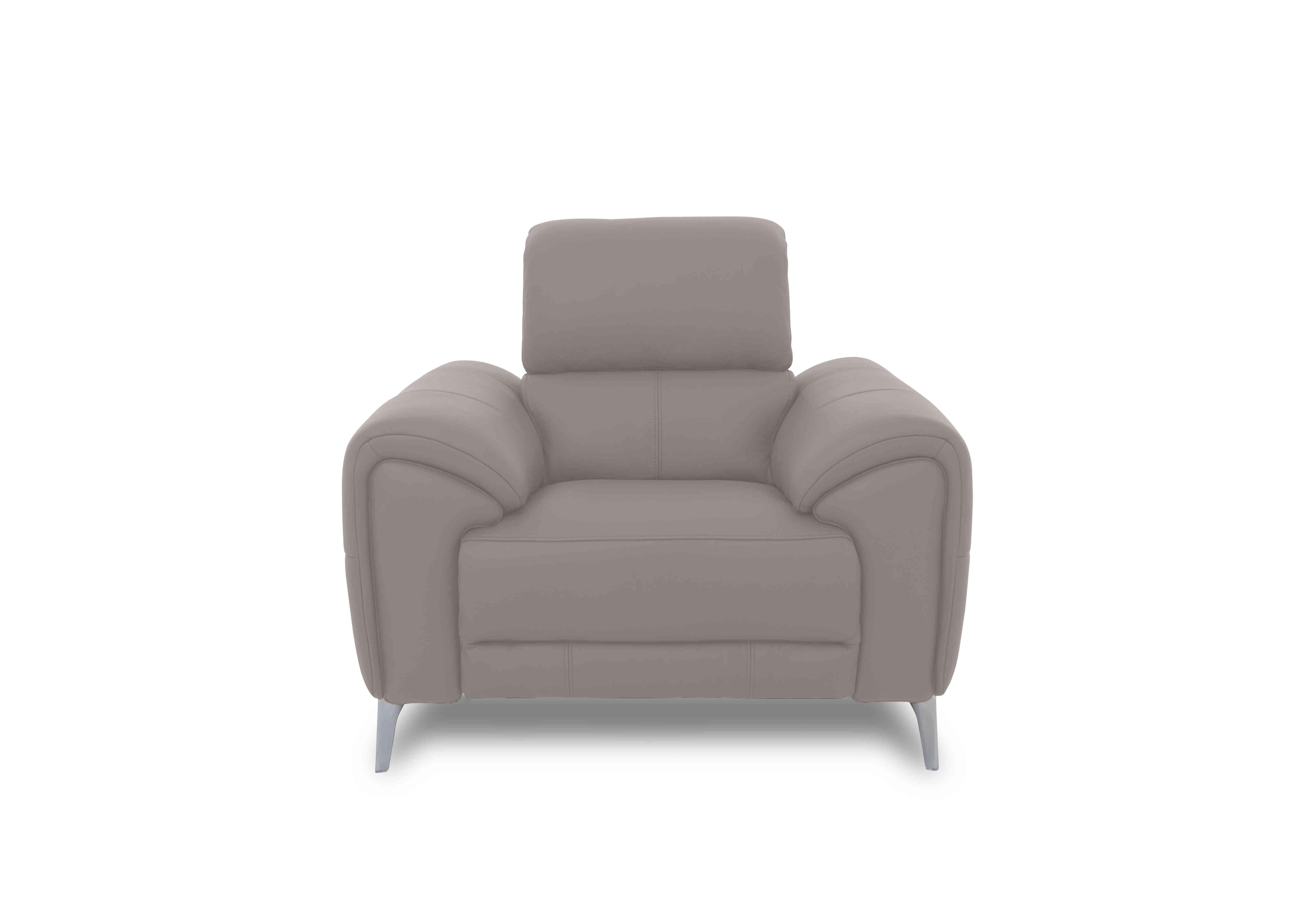 Vino Leather Power Recliner Chair with Power Headrest and Heated Seat in Cat-60/23 Lead Grey on Furniture Village