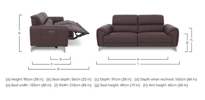 Vino Leather 3 Seater Power Recliner Sofa with Power Headrests and Heated Seats in  on Furniture Village