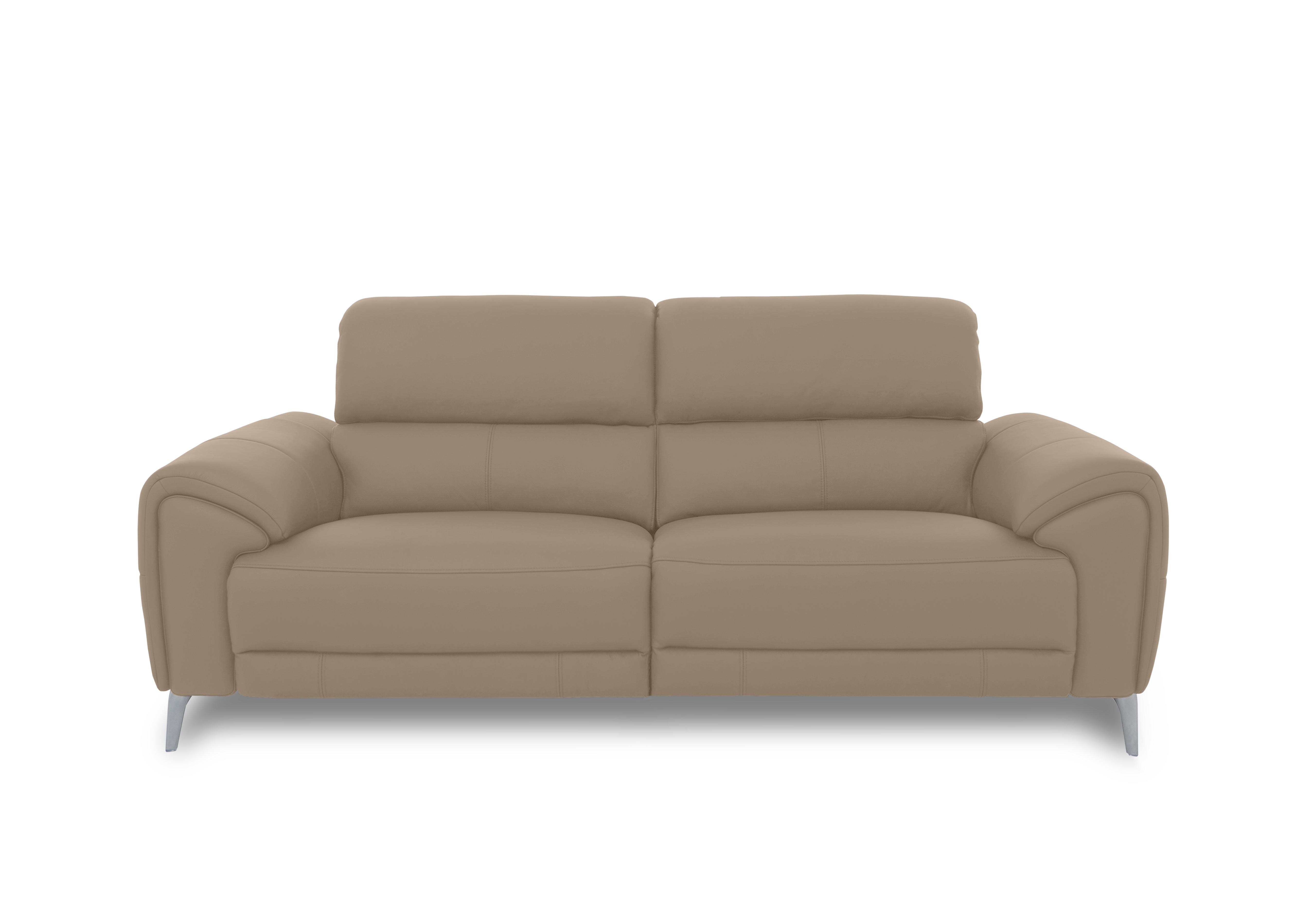 Vino Leather 3 Seater Power Recliner Sofa with Power Headrests and Heated Seats in Cat-60/06 Barley on Furniture Village