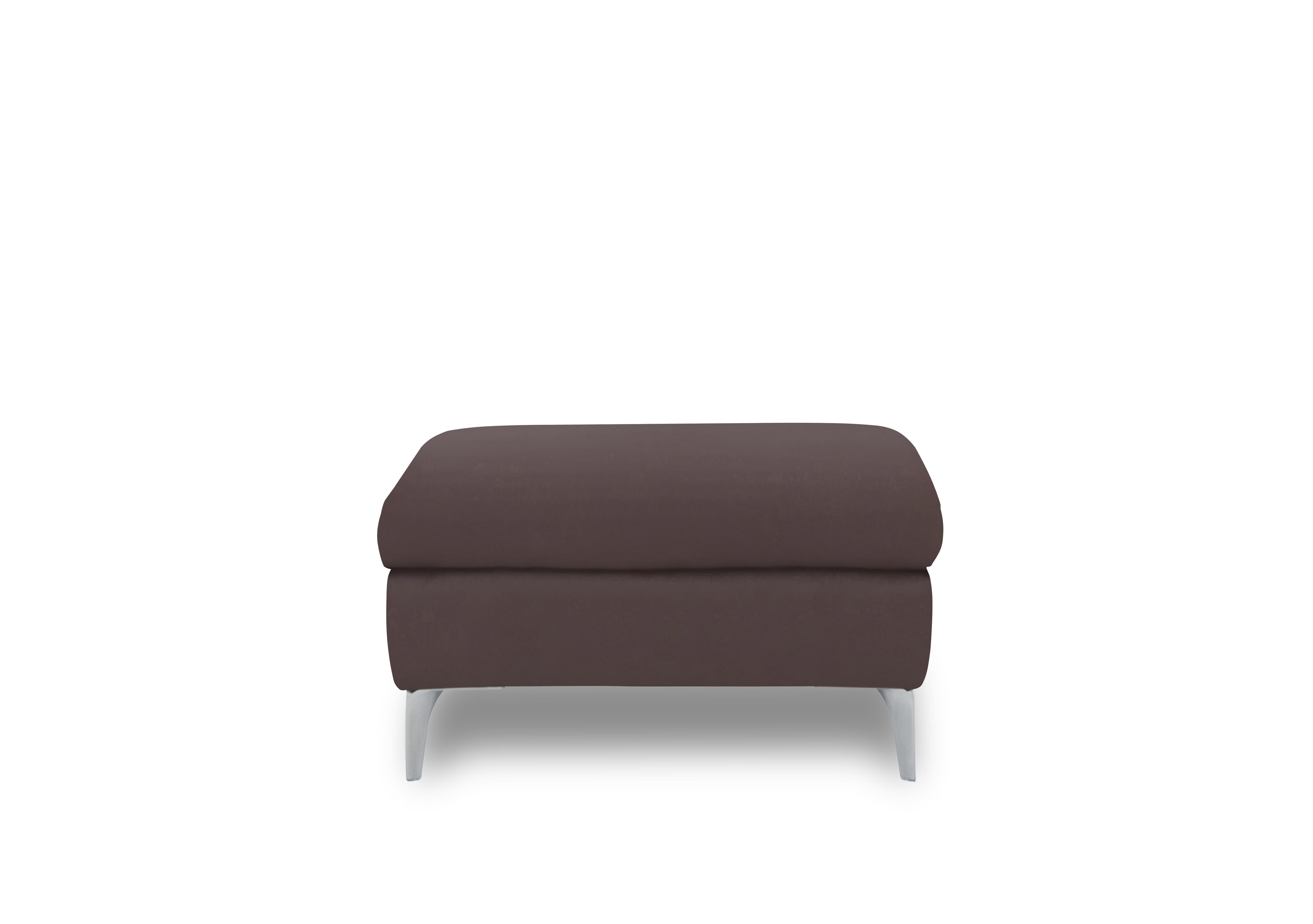 Vino Leather Large Footstool in Cat-40/30 Oslo Mulberry on Furniture Village