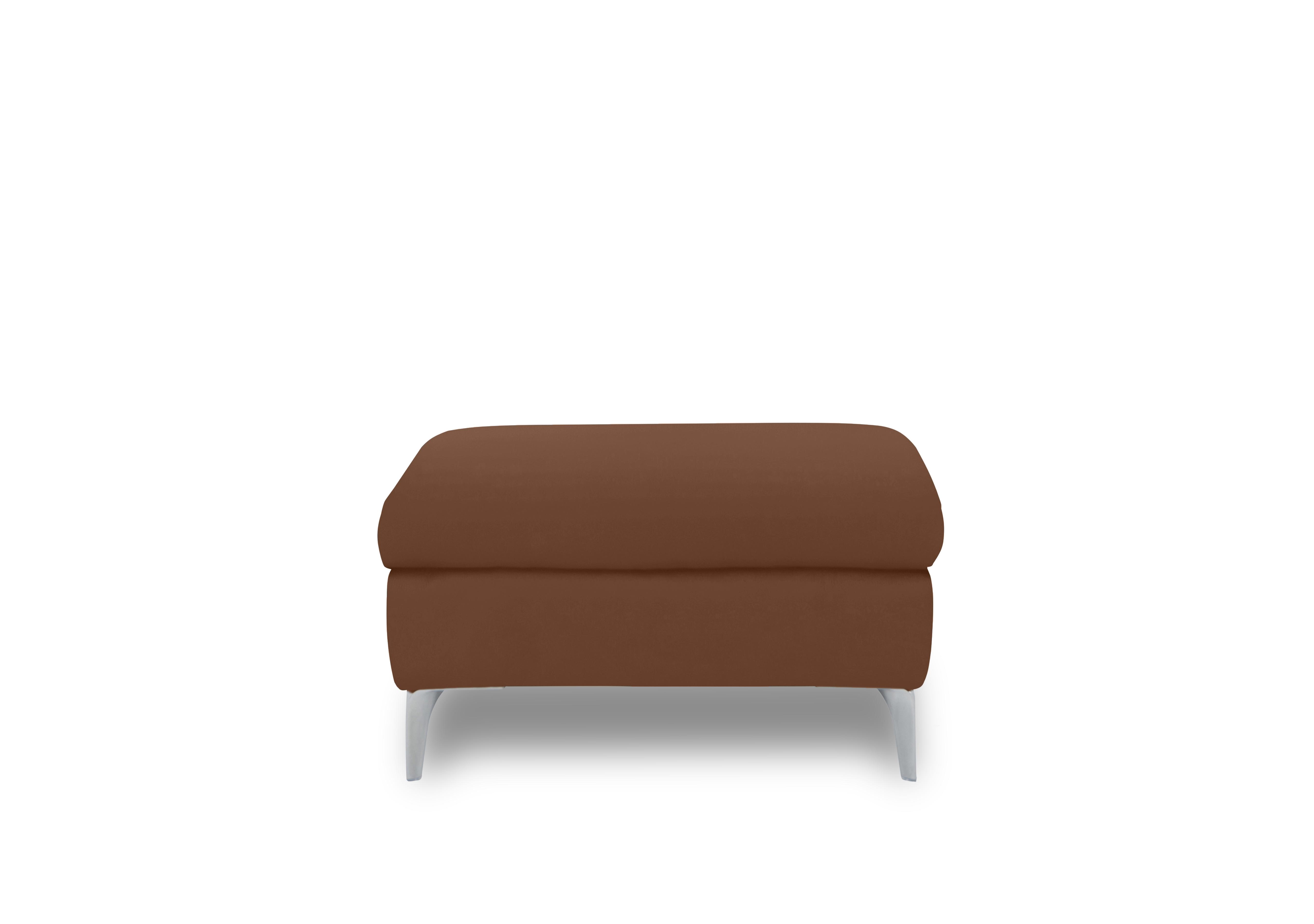 Vino Leather Large Footstool in Cat-60/07 Butterscotch on Furniture Village