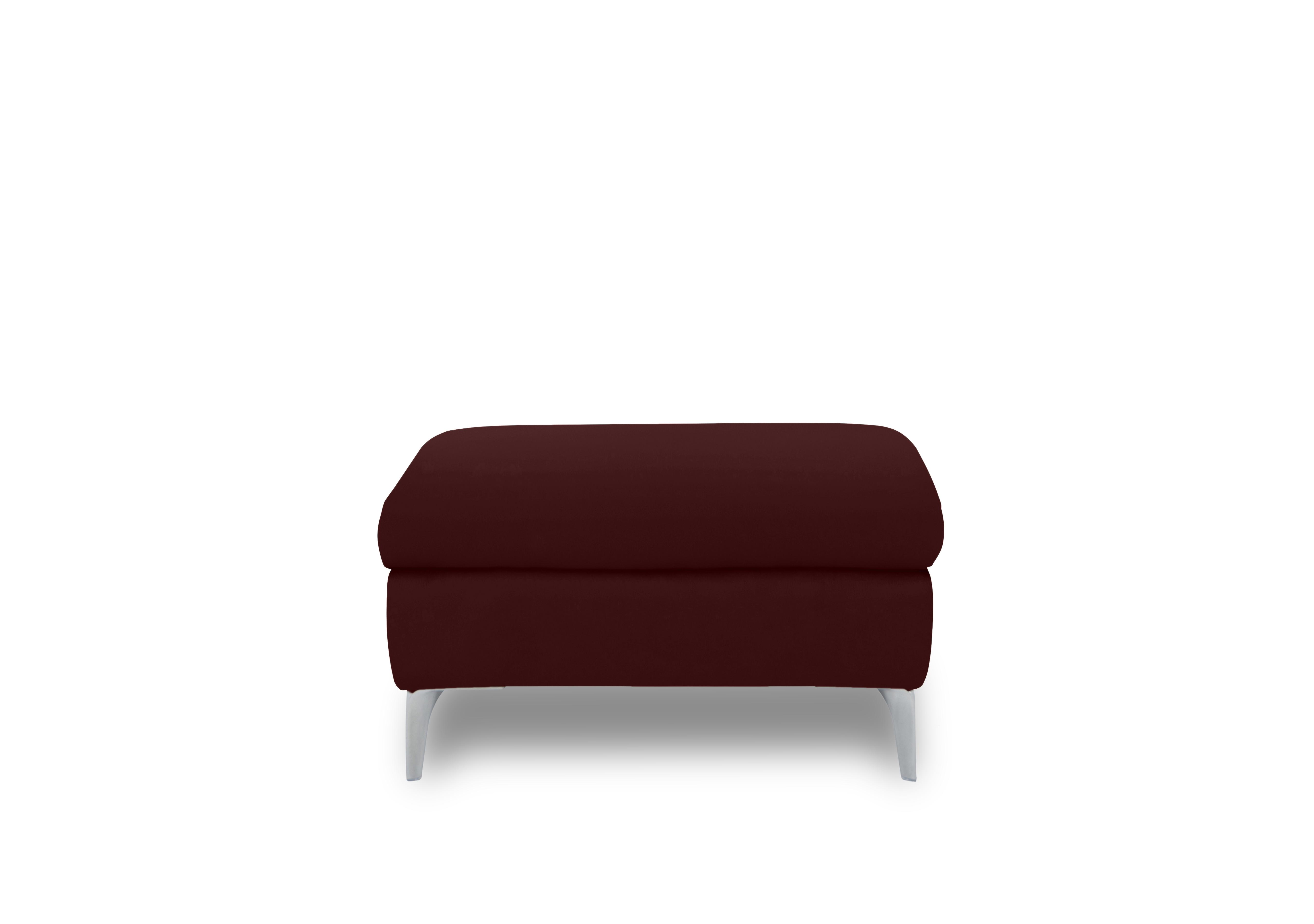 Vino Leather Large Footstool in Cat-60/15 Ruby on Furniture Village