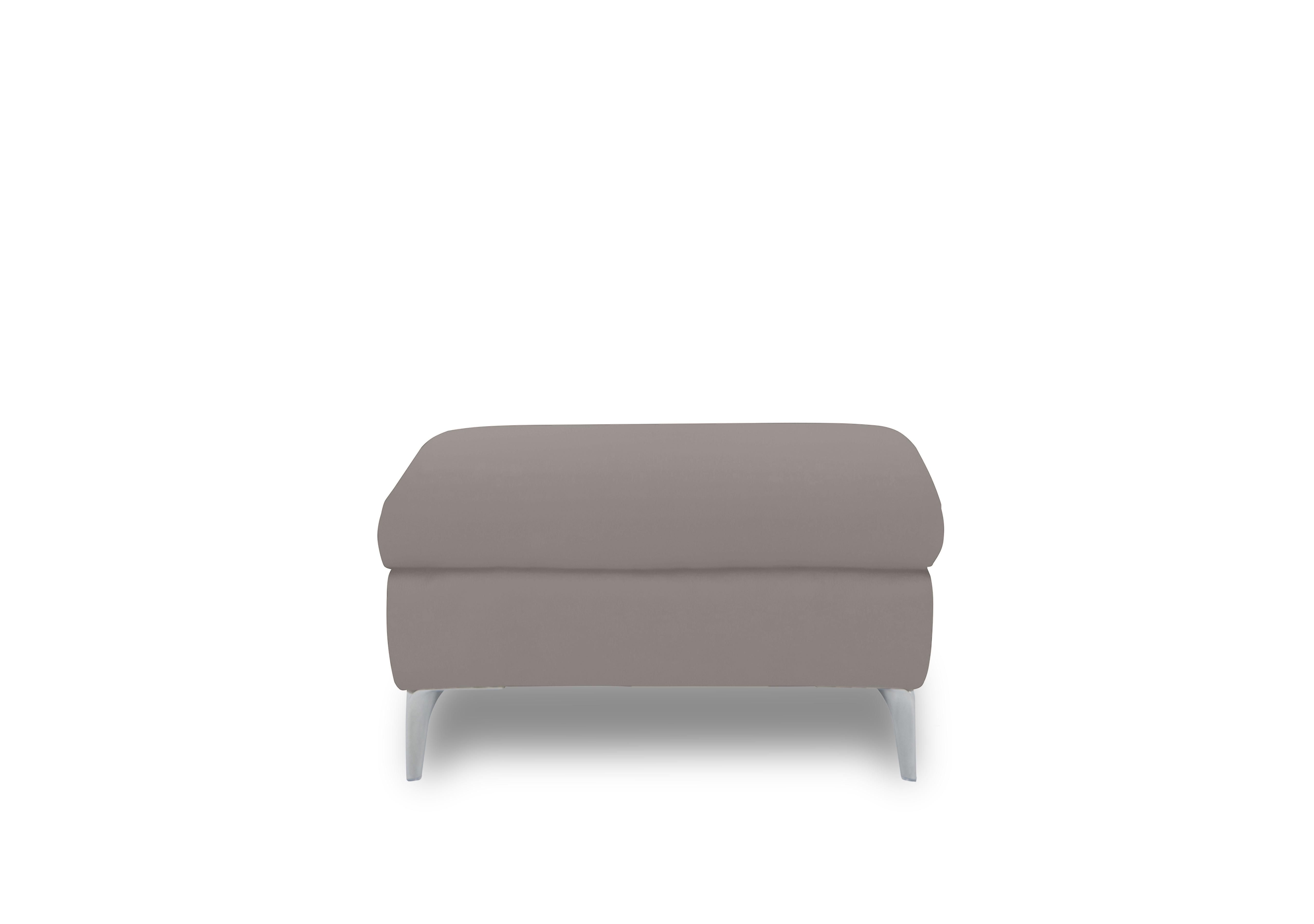 Vino Leather Large Footstool in Cat-60/23 Lead Grey on Furniture Village