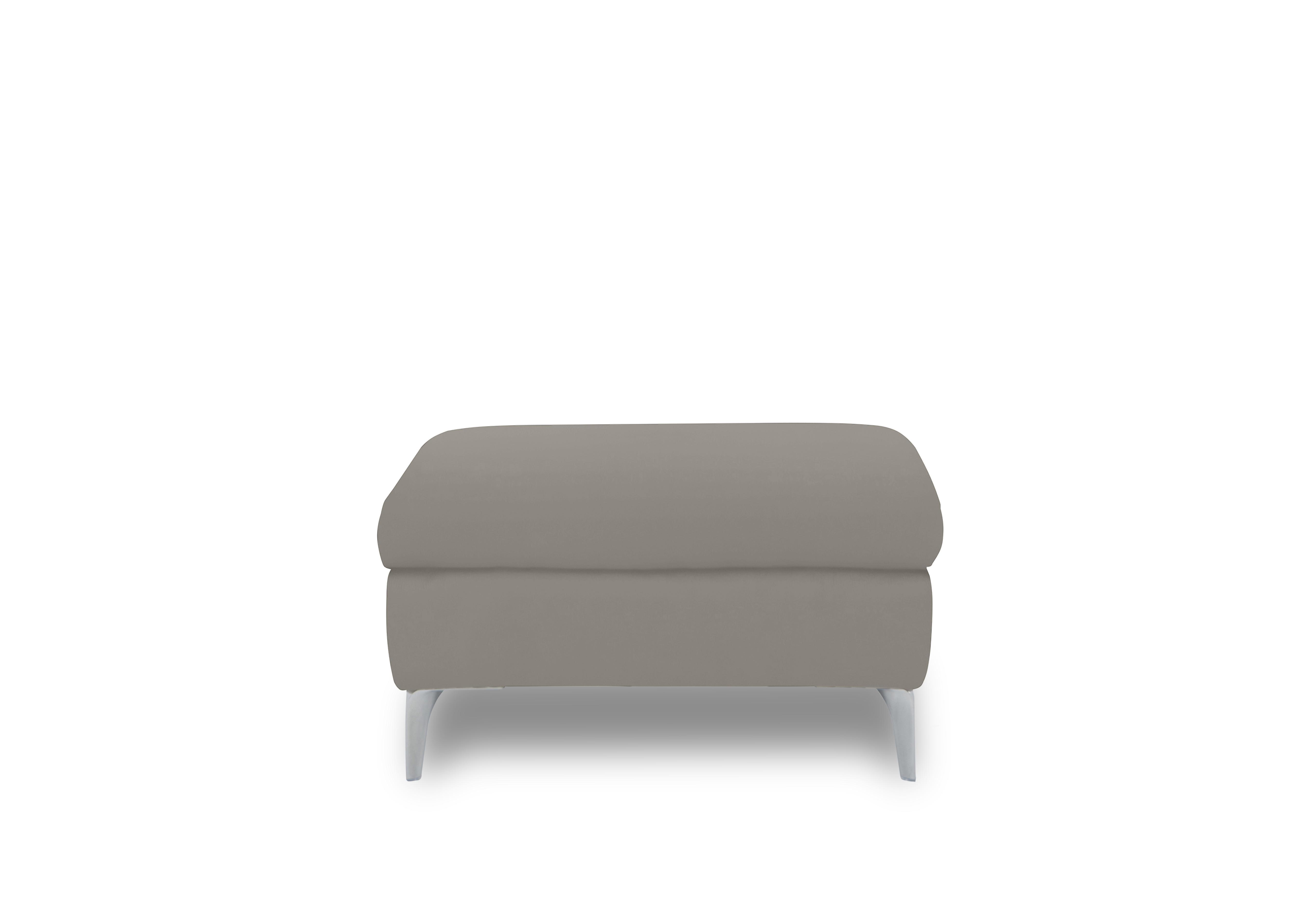 Vino Leather Large Footstool in Cat-60/28 New Grey on Furniture Village