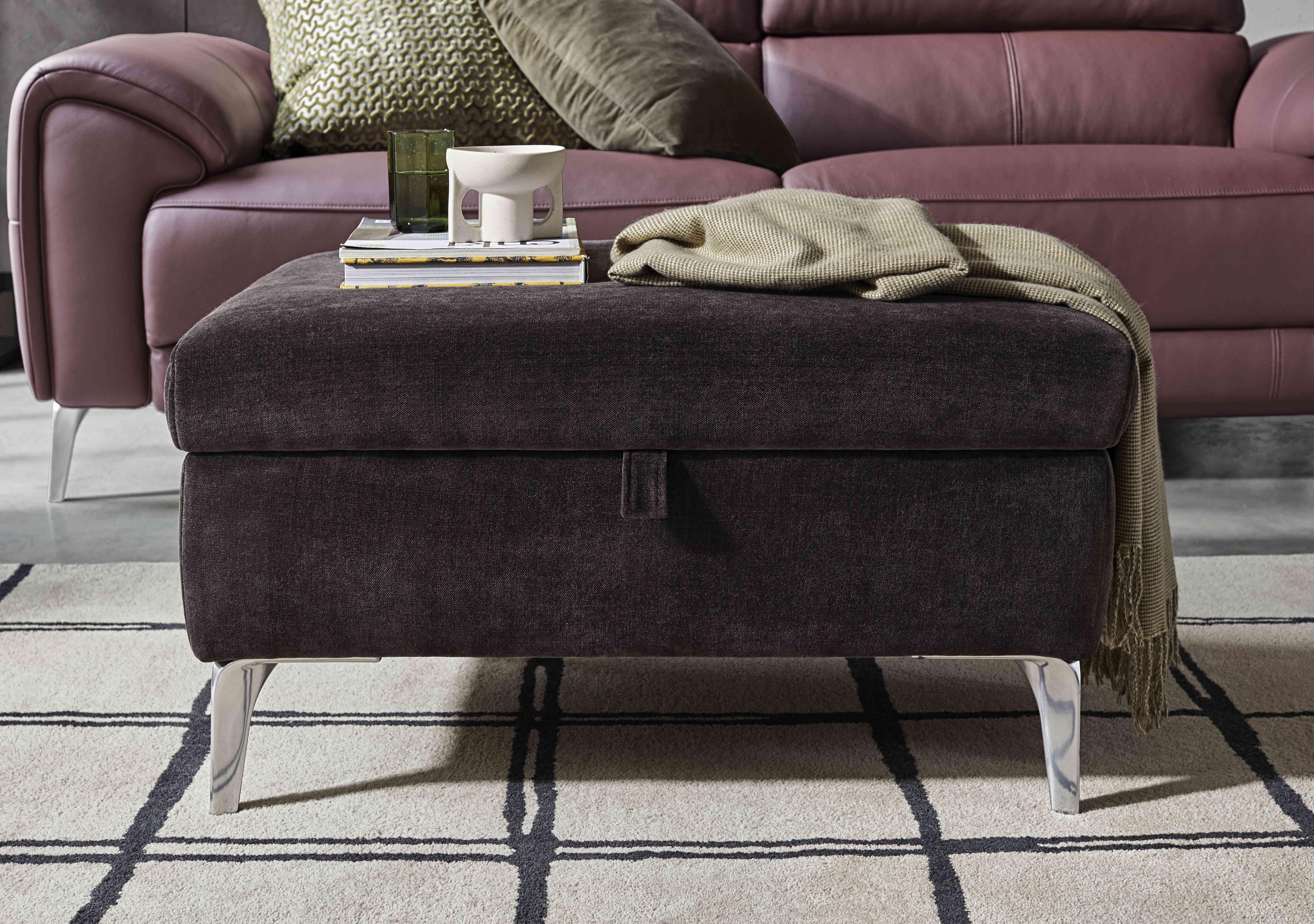 Vino Fabric Storage Footstool in  on Furniture Village