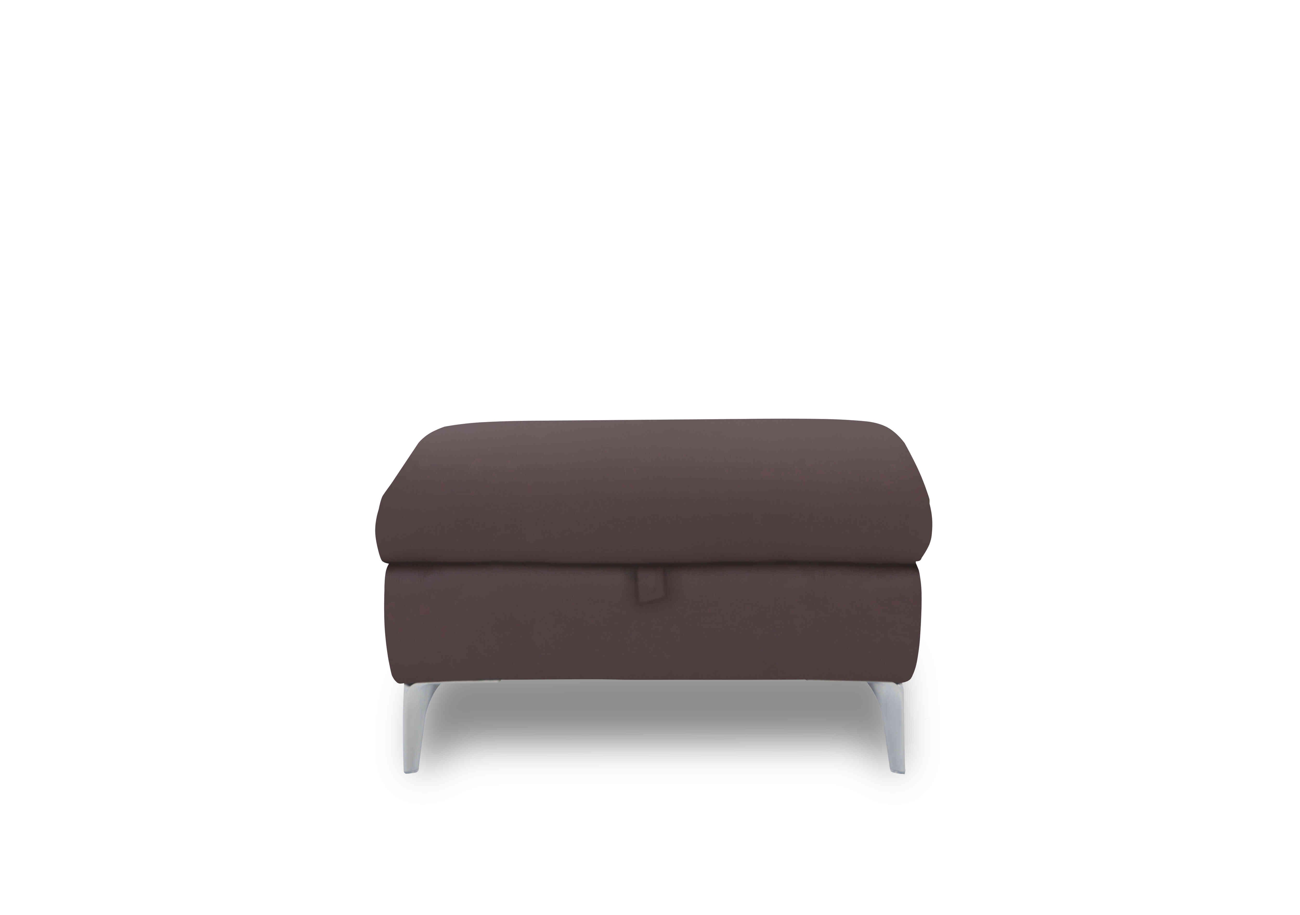 Vino Leather Storage Footstool in Cat-40/30 Oslo Mulberry on Furniture Village