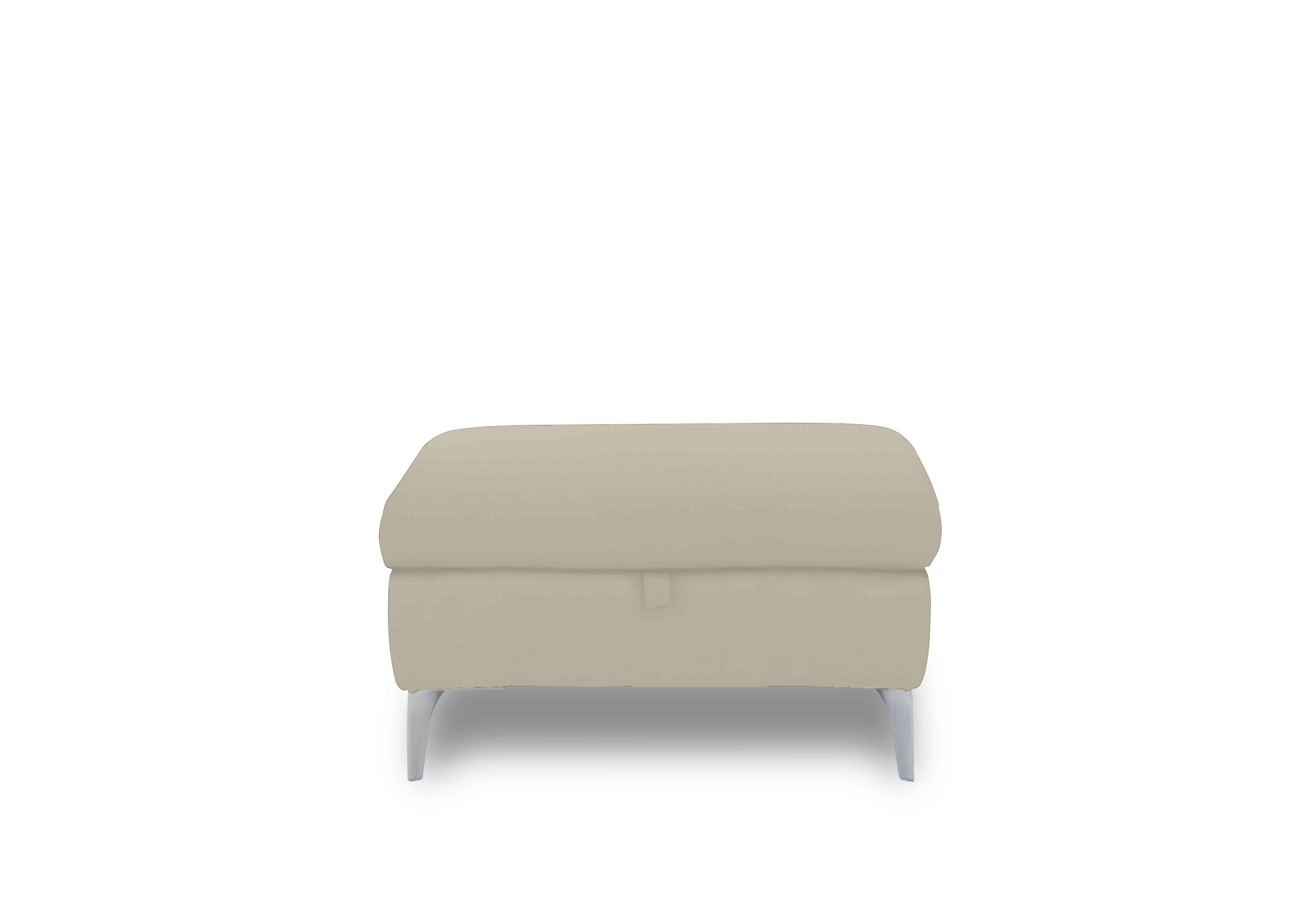 Vino Leather Storage Footstool in Cat-60/05 Bone China on Furniture Village