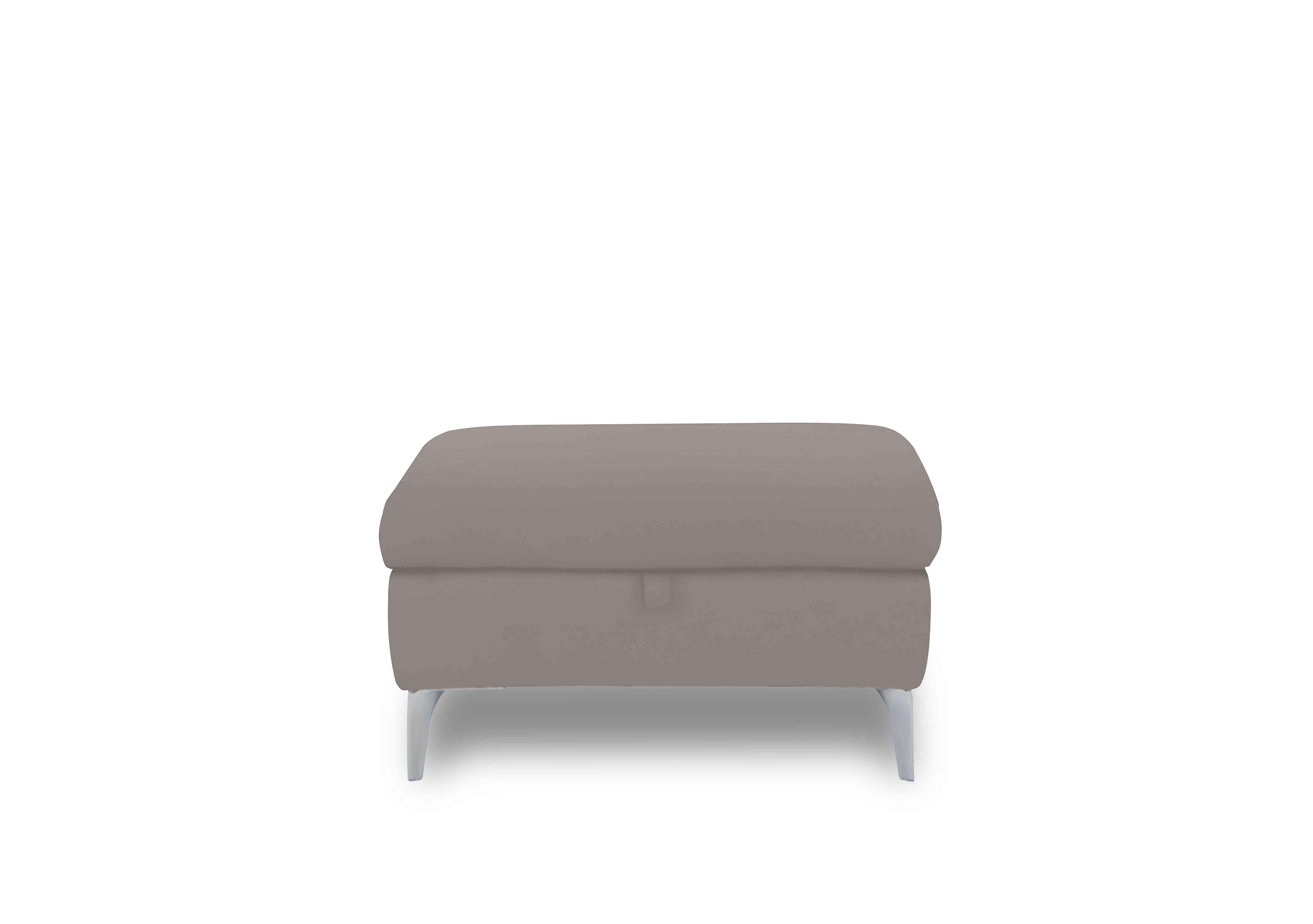 Vino Leather Storage Footstool in Cat-60/28 New Grey on Furniture Village