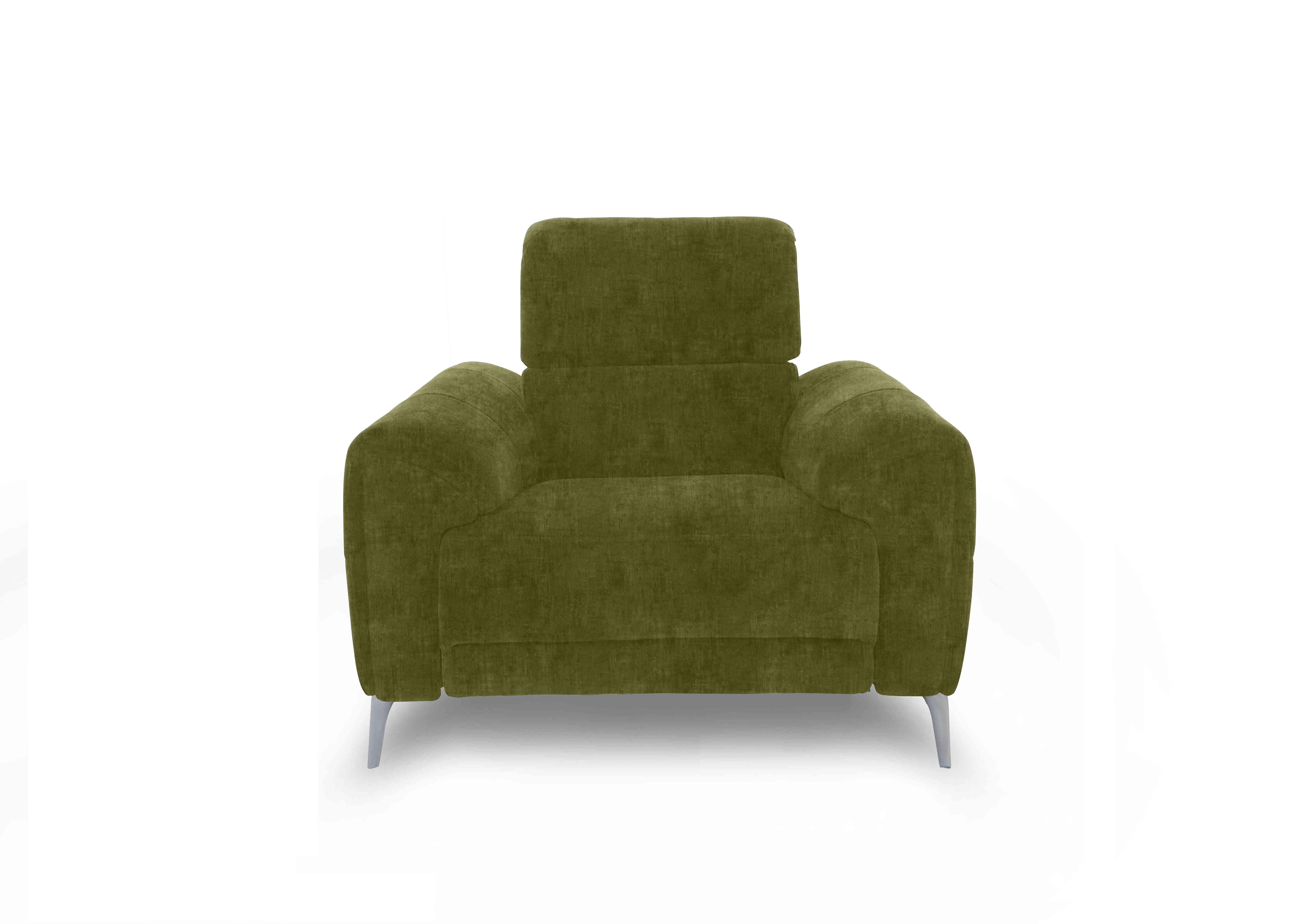Vino Fabric Power Recliner Chair with Power Headrest and Heated Seat in 52003 Olive on Furniture Village